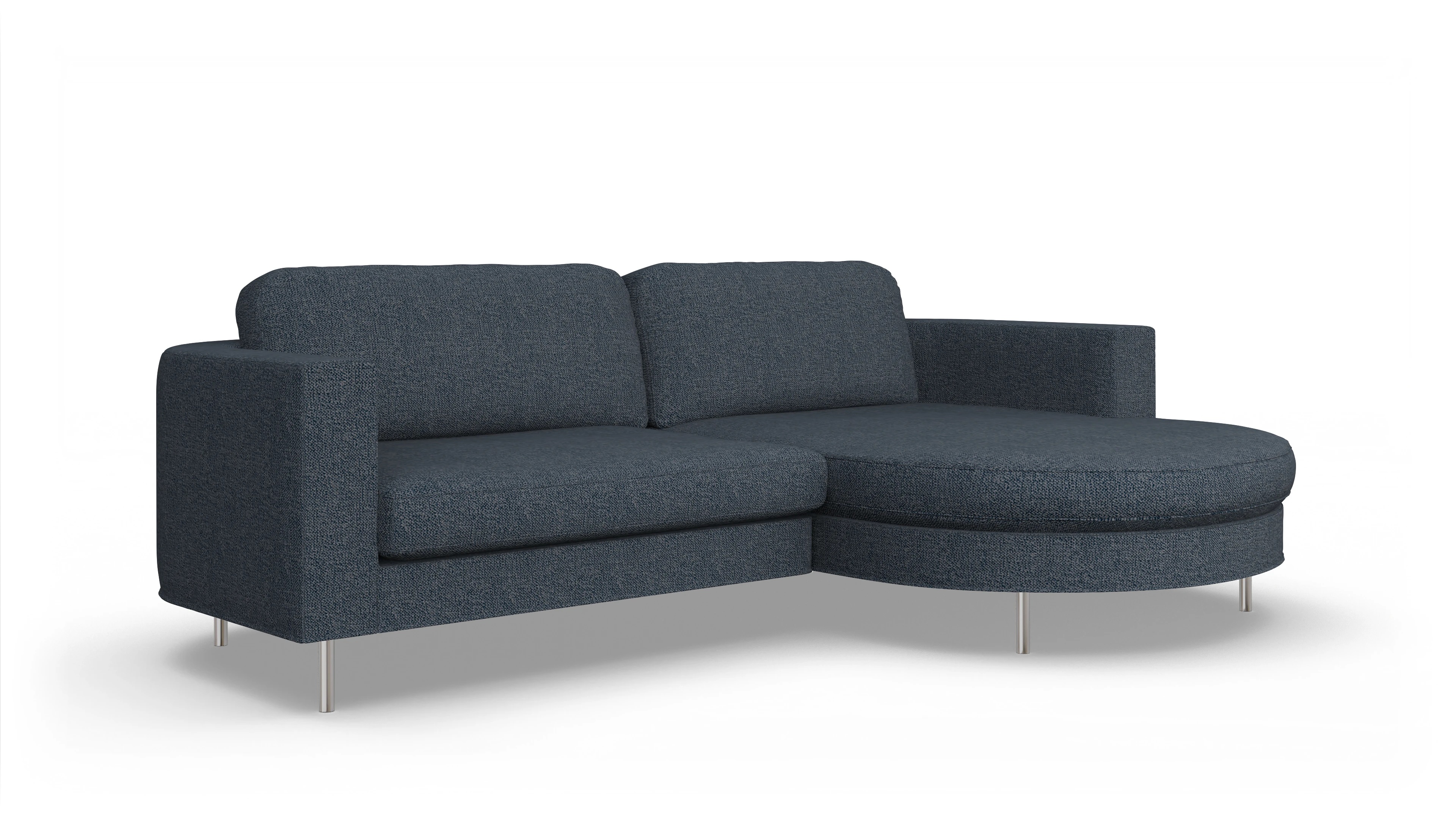 Ansicht des Produktes Girando Sofa mit Rec rechts in Stoff blau