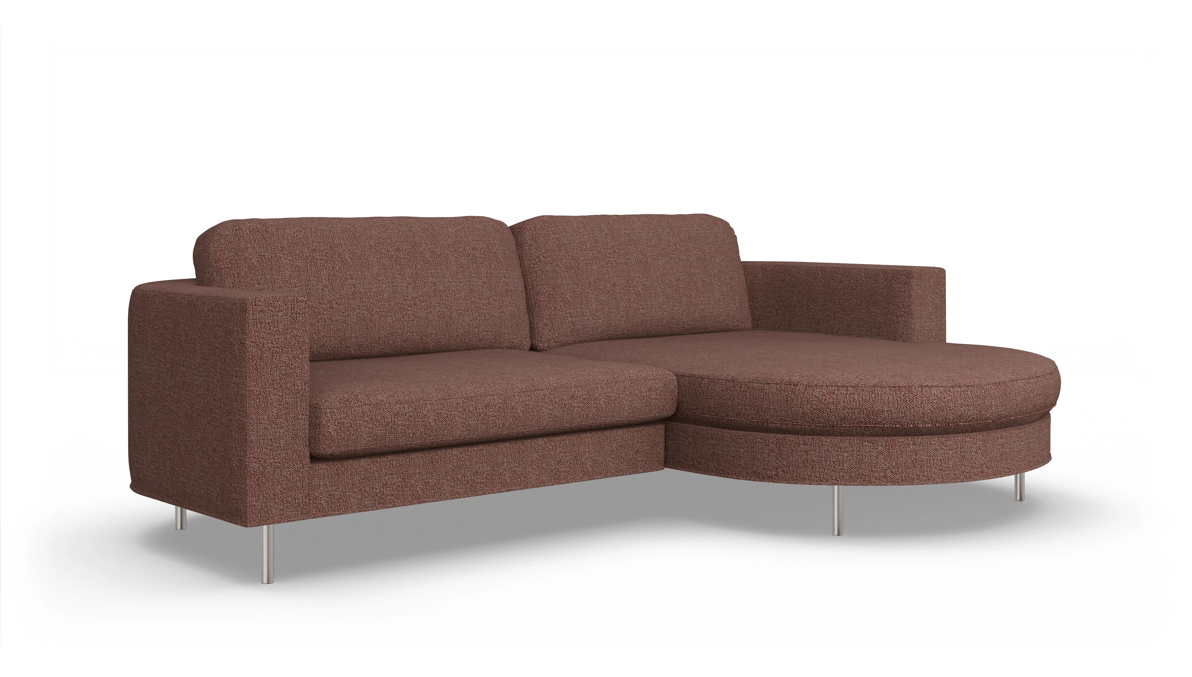 Ansicht des Produktes Girando Sofa mit Rec rechts in Stoff rot