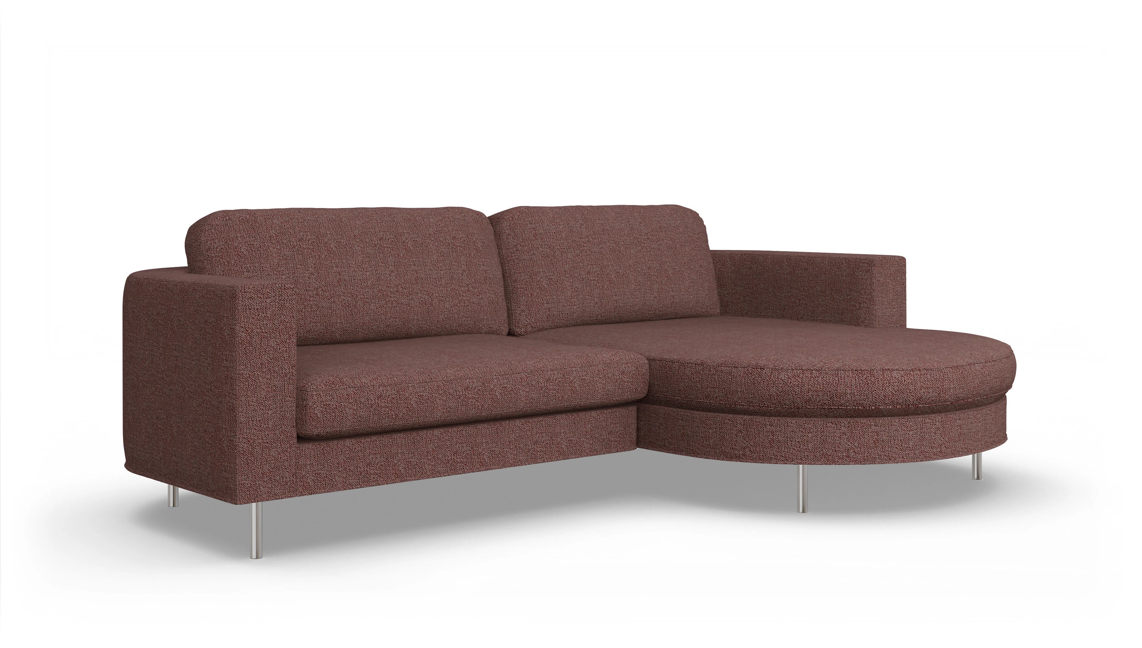 Ansicht des Produktes Girando Sofa mit Rec rechts in Stoff rot