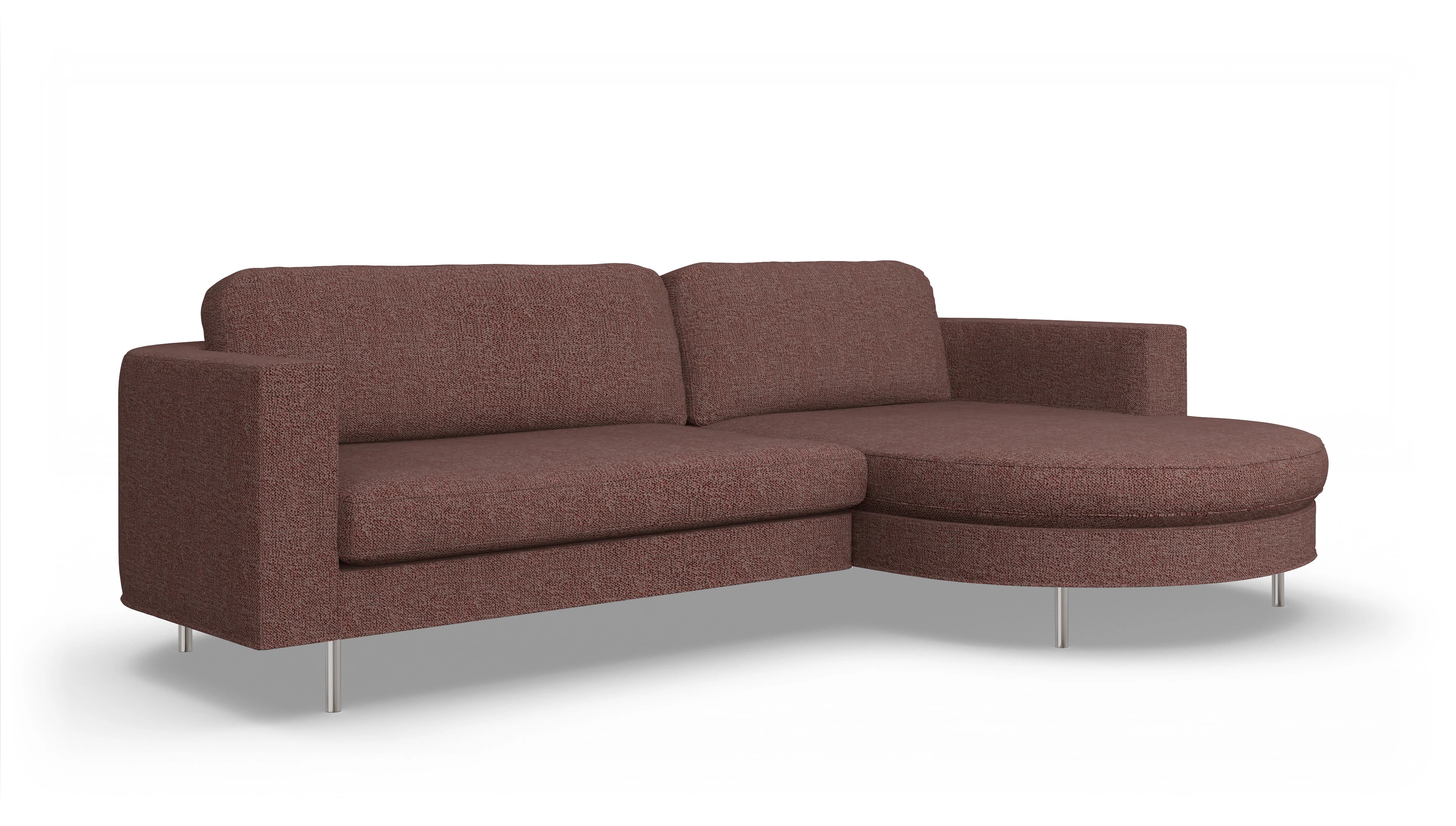 Ansicht des Produktes Girando Sofa mit Rec rechts in Stoff rot