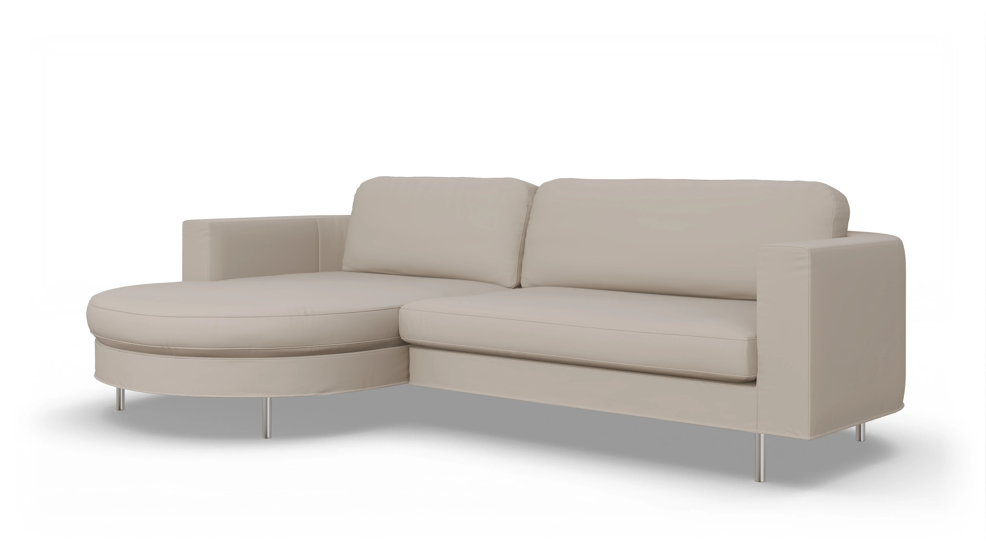 Ansicht des Produktes Girando Sofa mit Rec links in Leder weiß