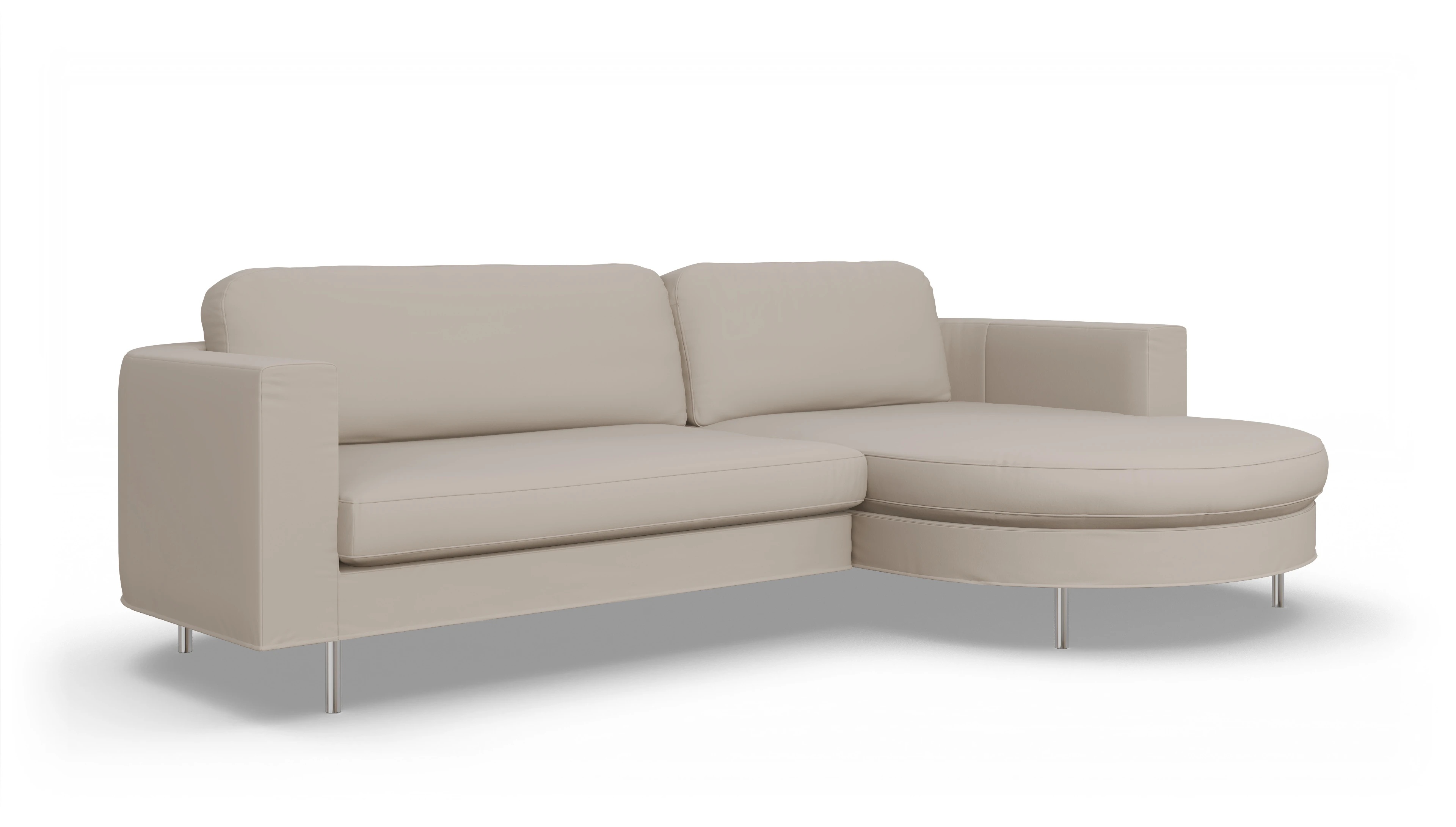 Ansicht des Produktes Girando Sofa mit Rec rechts in Leder weiß