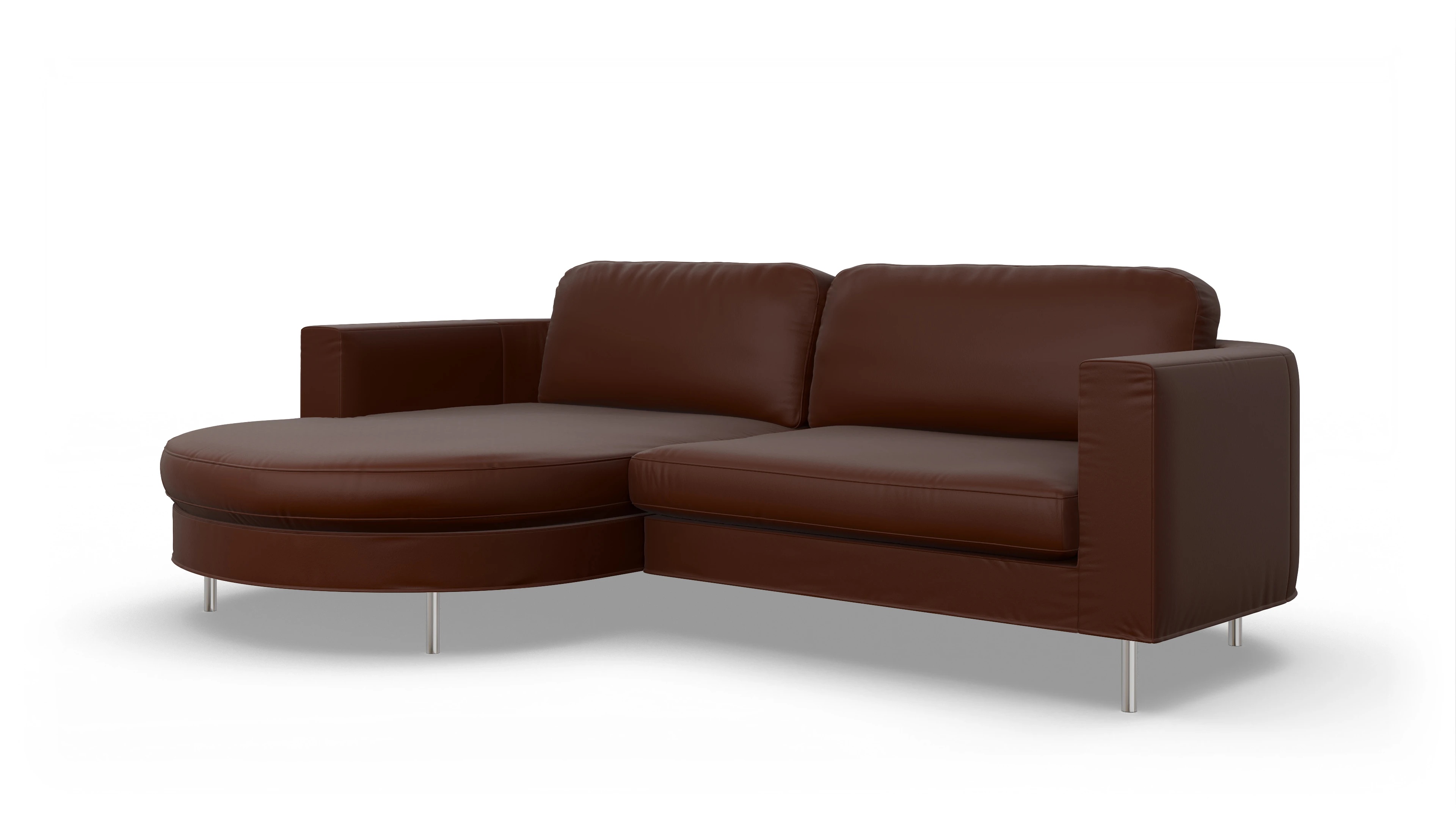 Ansicht des Produktes Girando Sofa mit Rec links in Leder braun