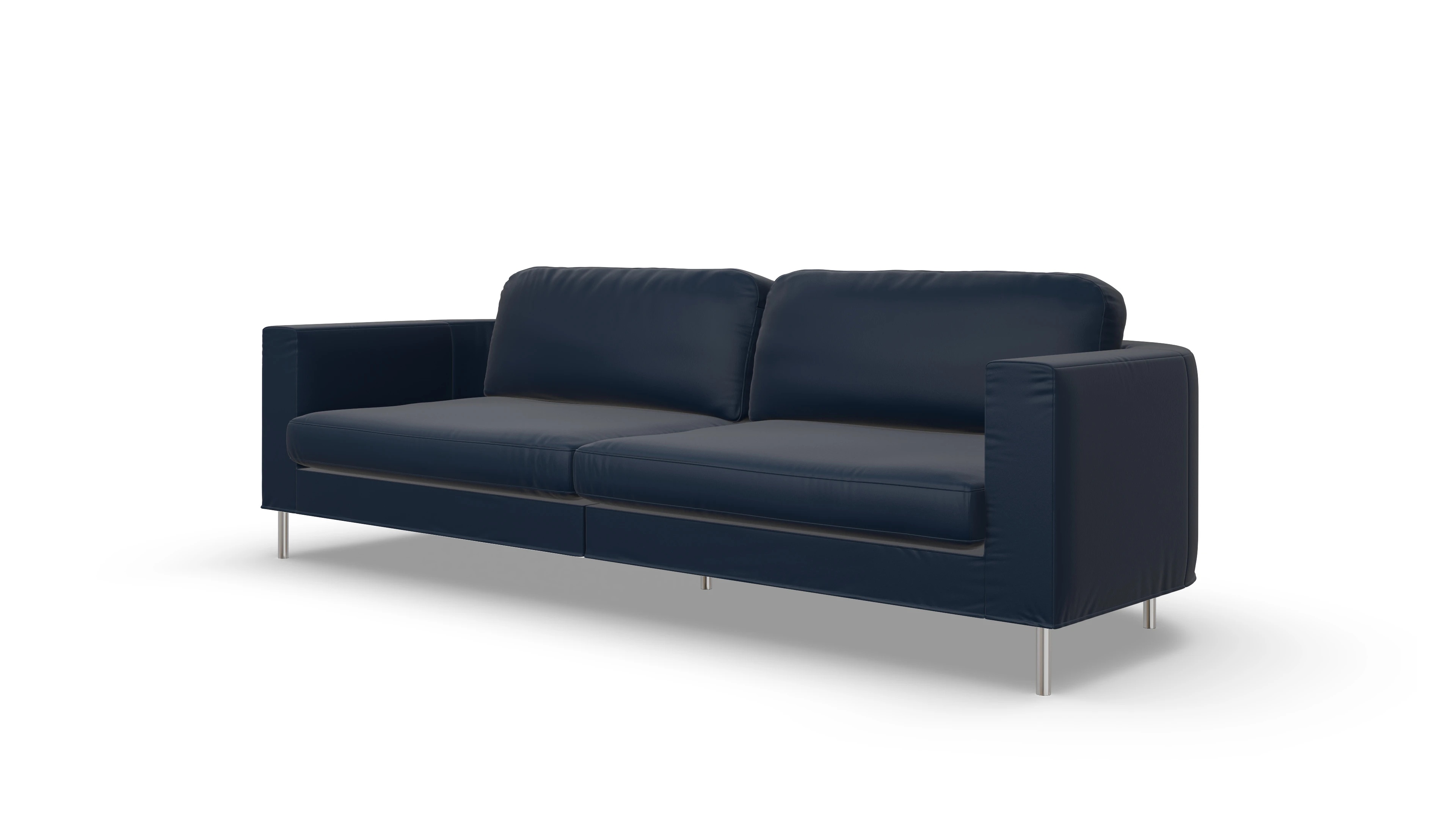 Designer-Ledersofa Girando Ansicht des Produktes Girando 3,5-Sitzer in Leder blau