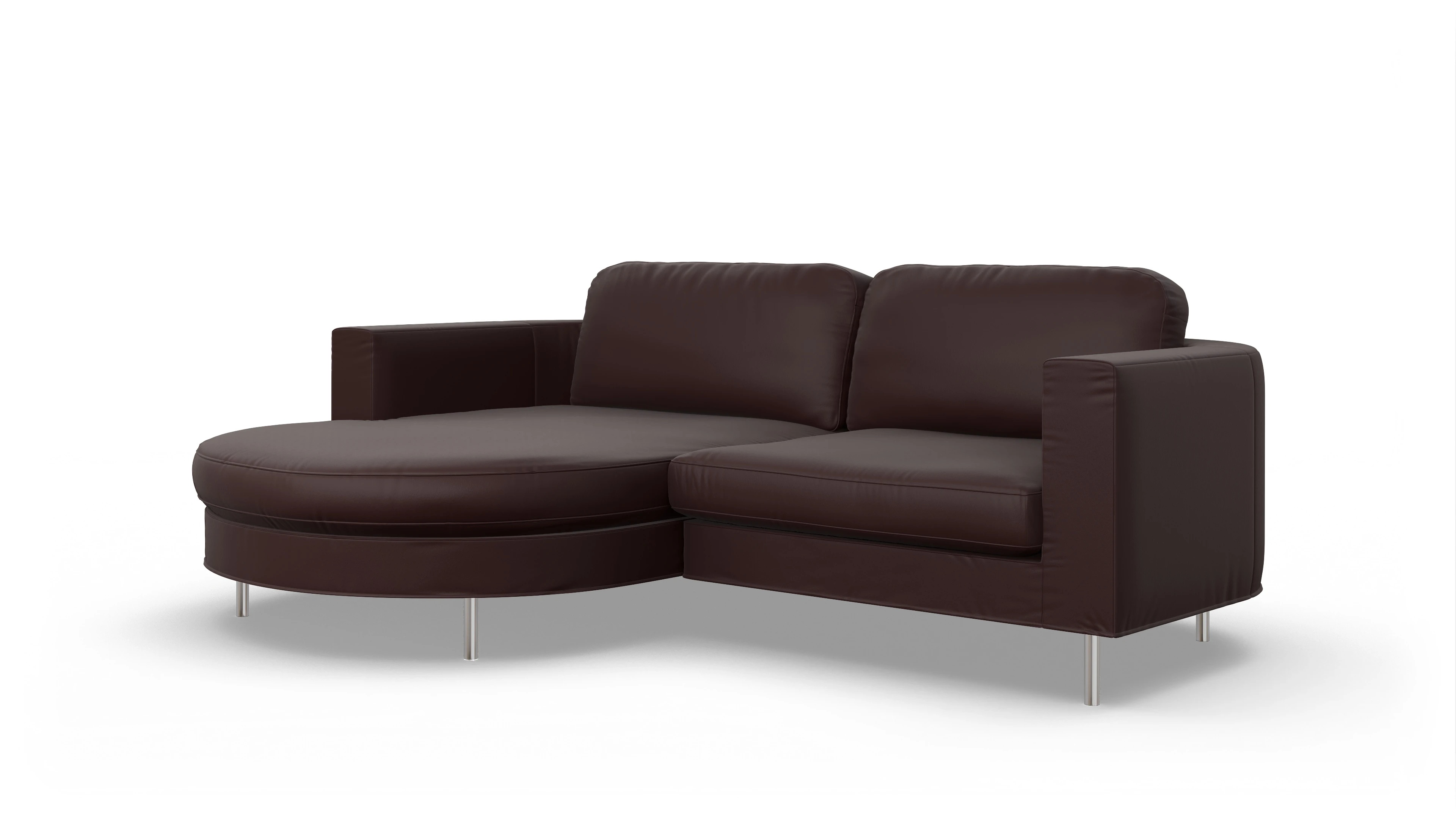 Designer-Ledersofa Girando Ansicht des Produktes Girando Sofa mit Rec links in Leder rot