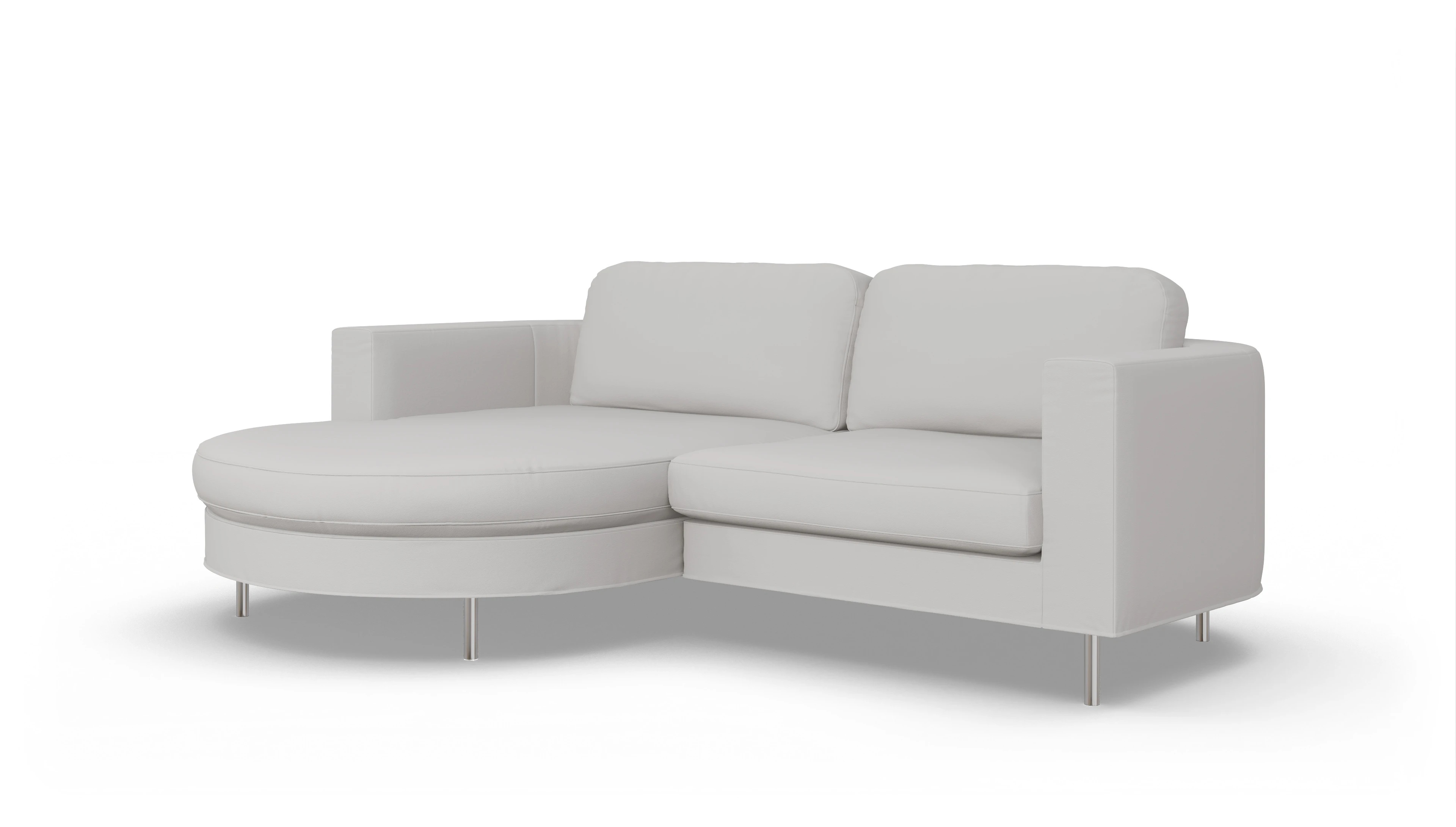 Designer-Ledersofa Girando Ansicht des Produktes Girando Sofa mit Rec links in Leder weiß