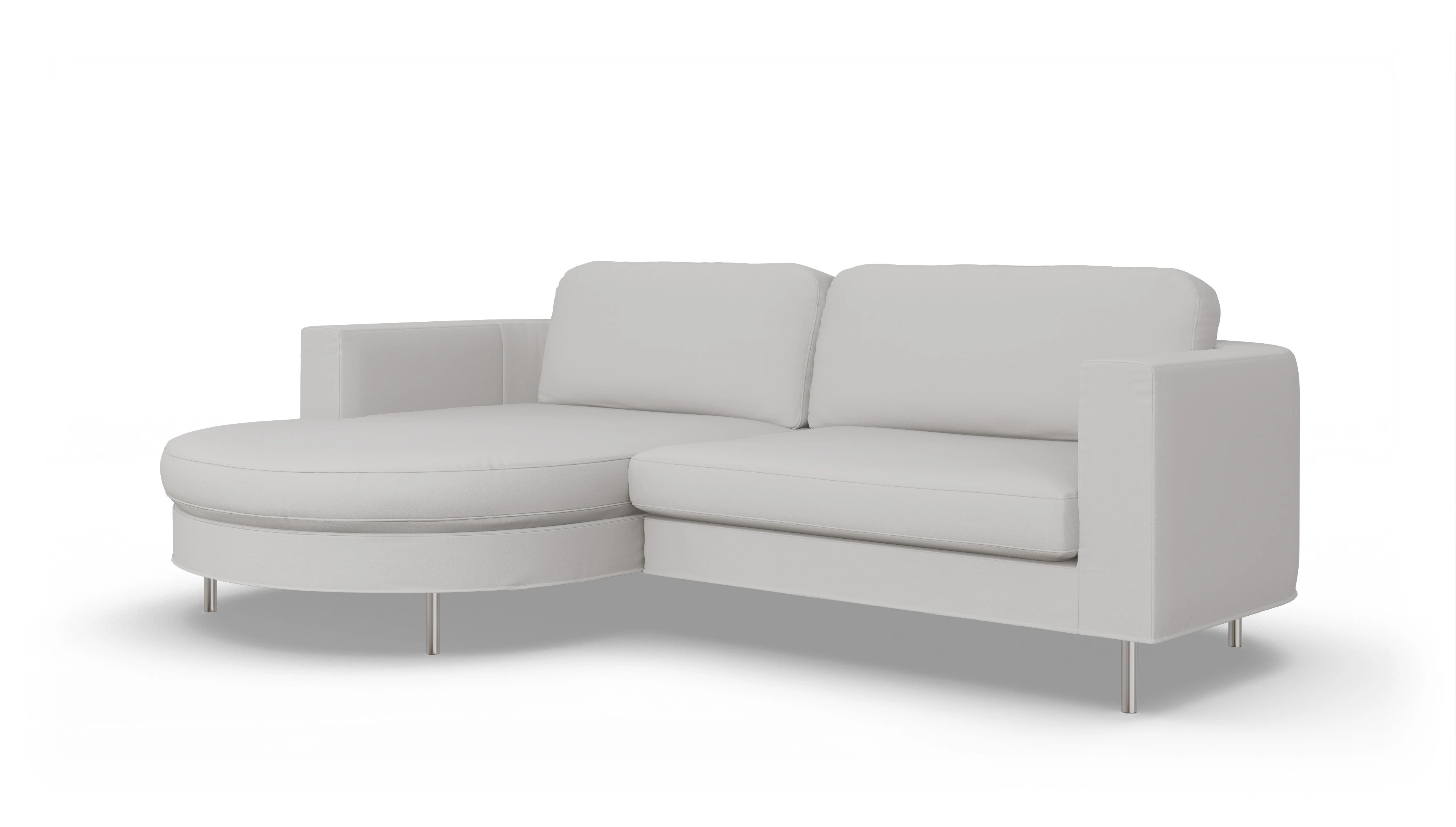 Designer-Ledersofa Girando Ansicht des Produktes Girando Sofa mit Rec links in Leder weiß