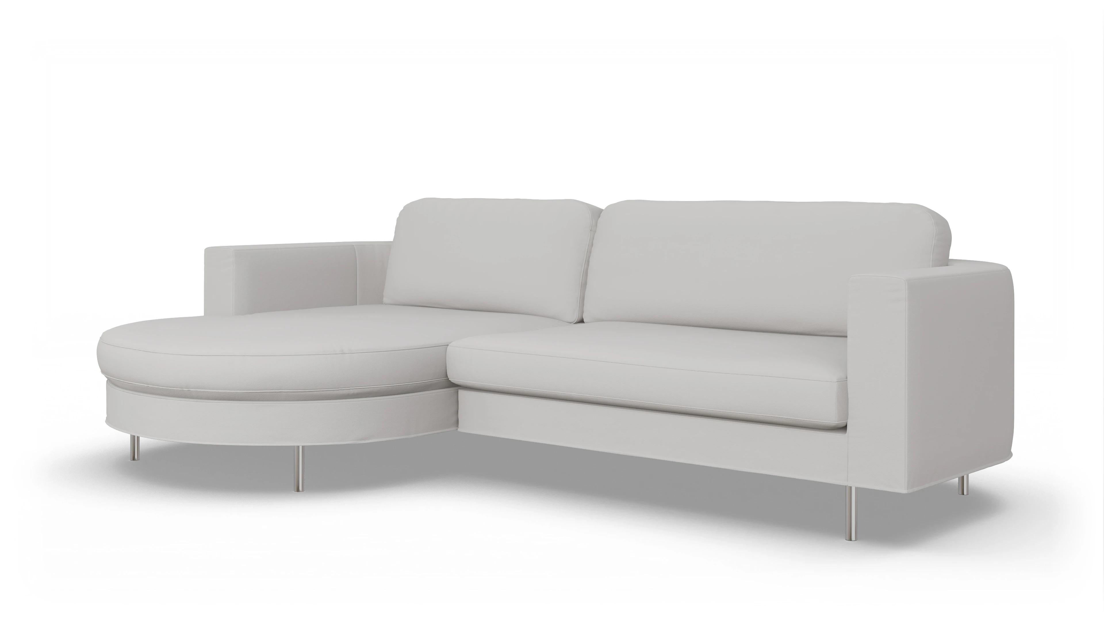 Ansicht des Produktes Girando Sofa mit Rec links in Leder weiß