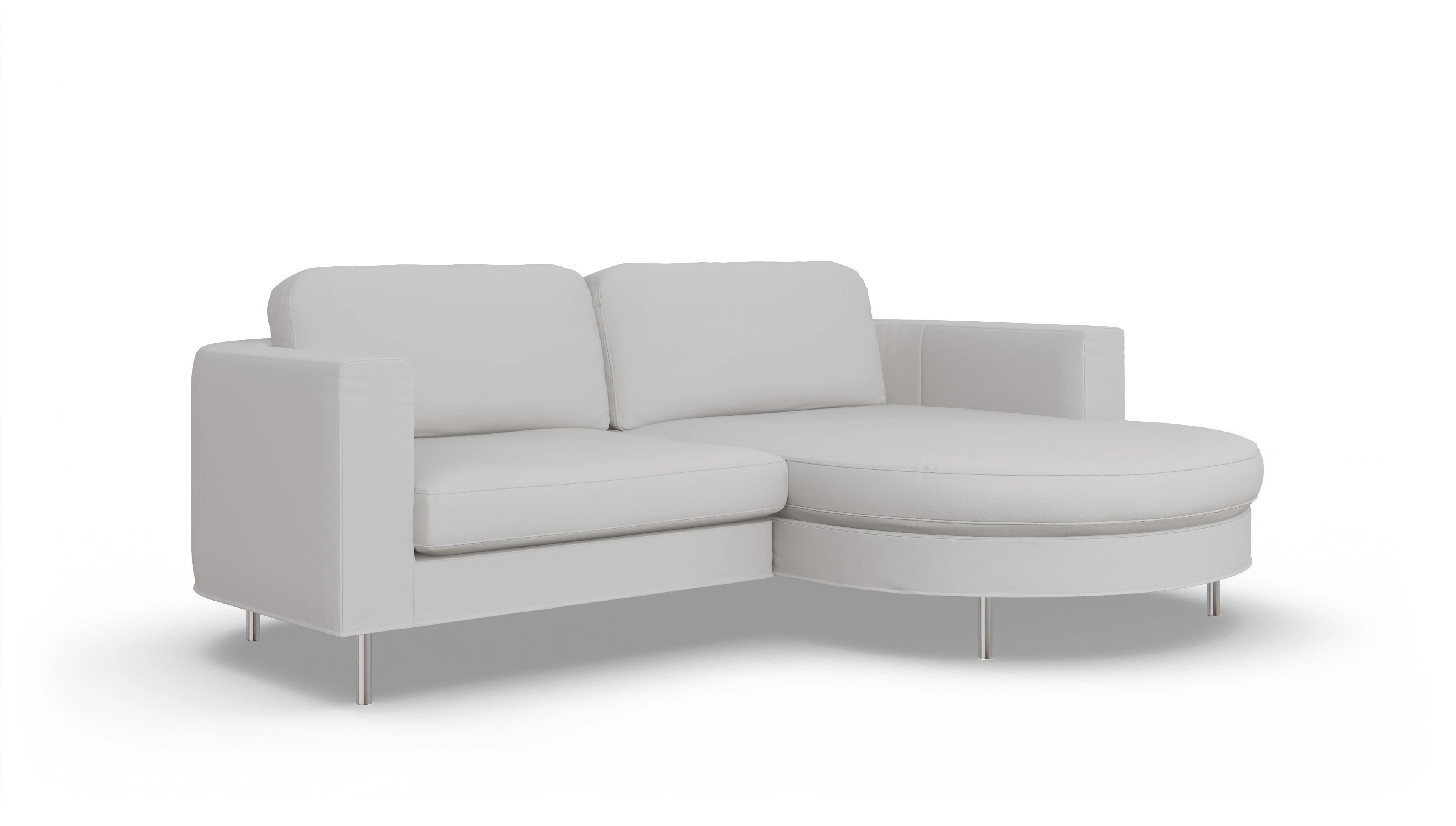 Designer-Ledersofa Girando Ansicht des Produktes Girando Sofa mit Rec rechts in Leder weiß