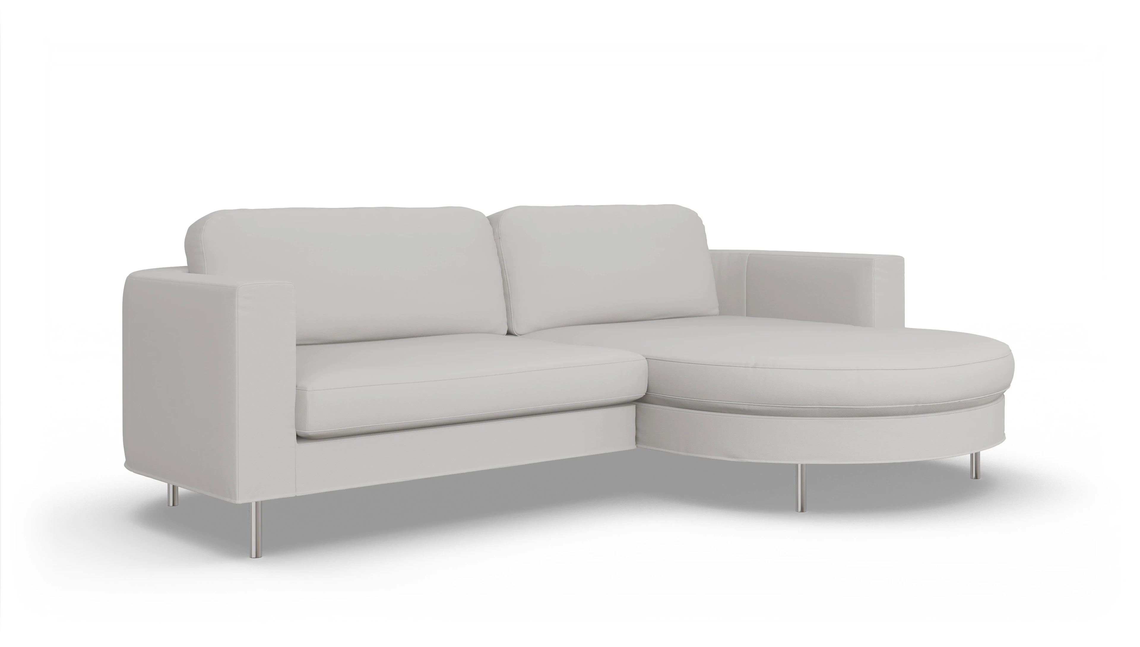 Ansicht des Produktes Girando Sofa mit Rec rechts in Leder weiß