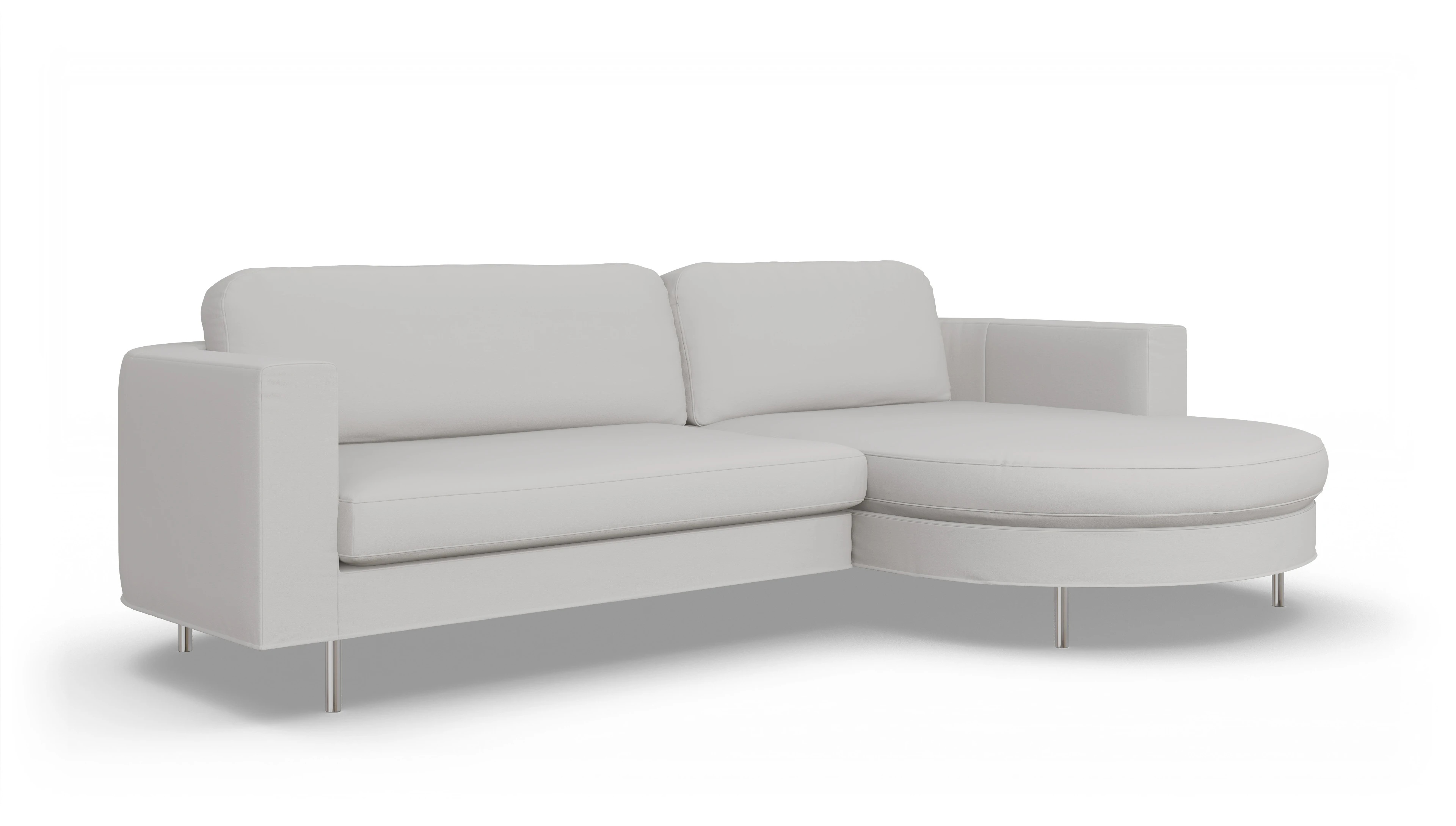 Ansicht des Produktes Girando Sofa mit Rec rechts in Leder weiß