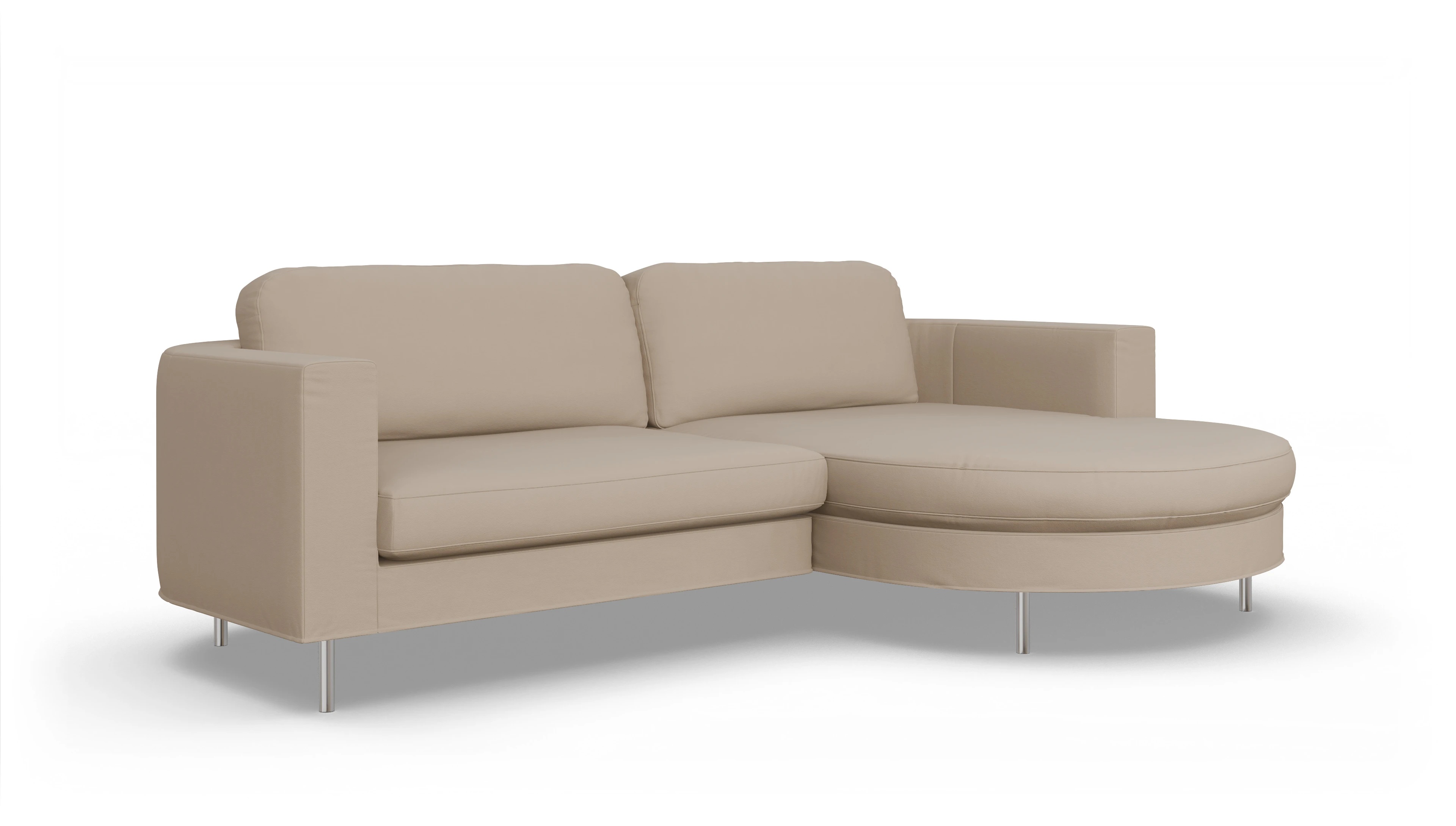 Designer-Ledersofa Girando Ansicht des Produktes Girando Sofa mit Rec rechts in Leder beige