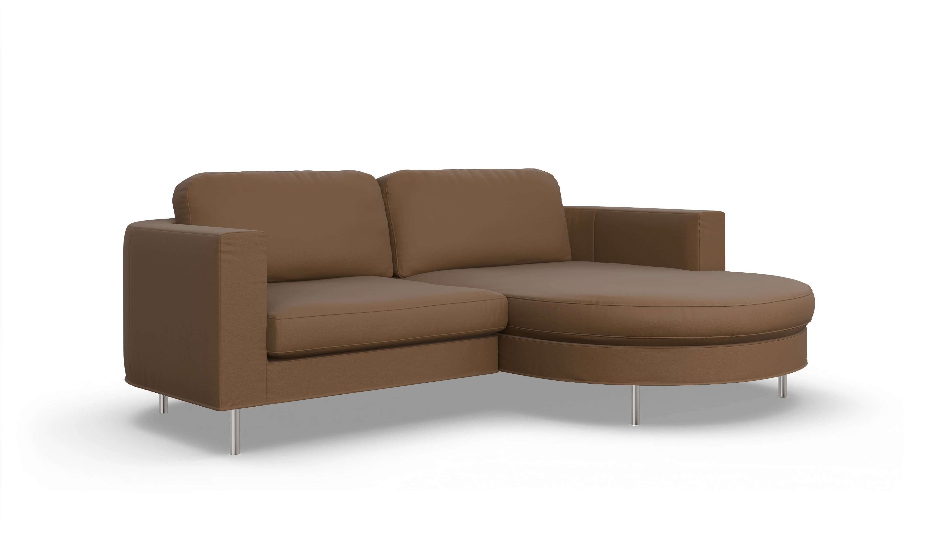 Ansicht des Produktes Girando Sofa mit Rec rechts in Leder braun