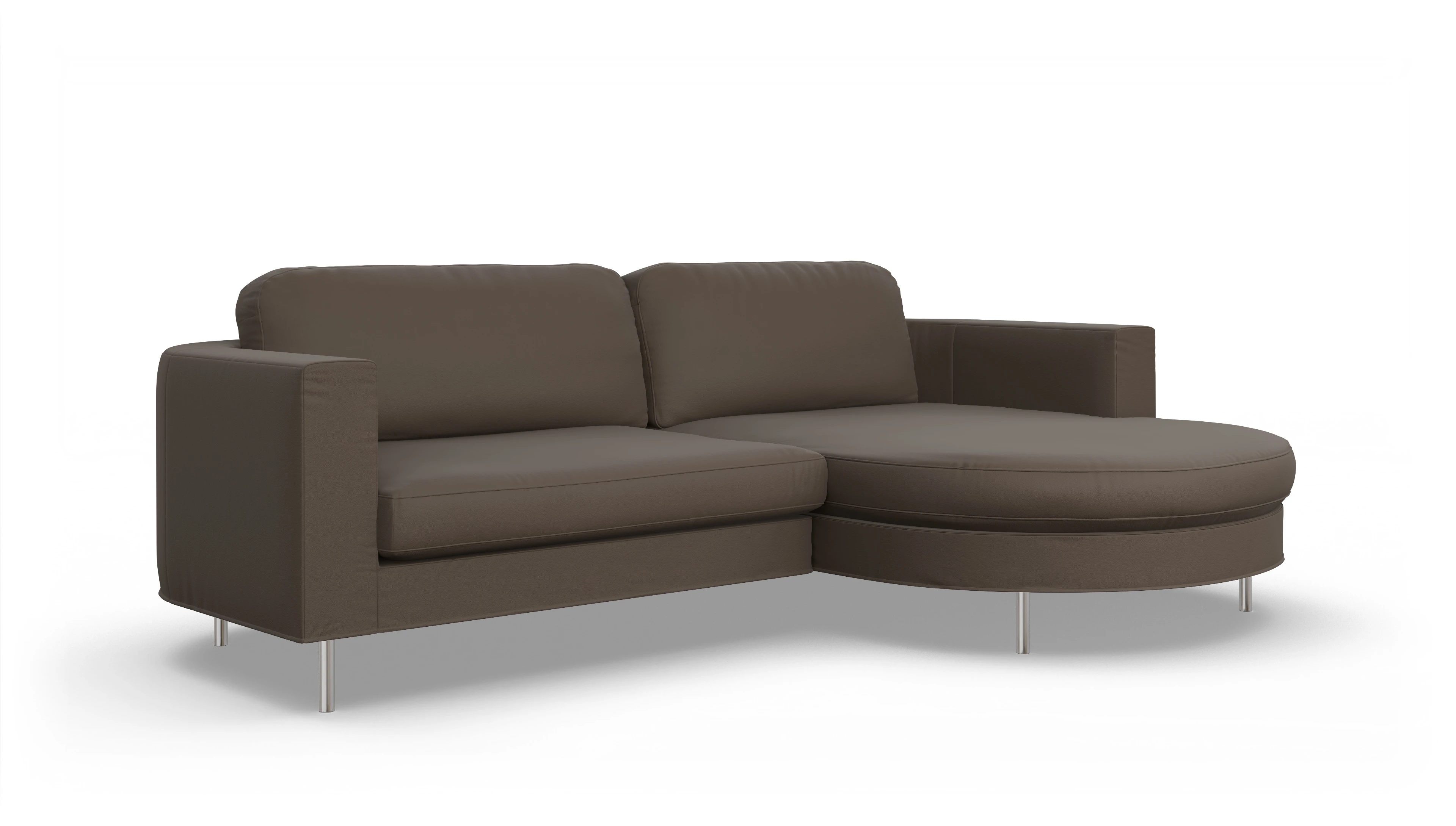 Ansicht des Produktes Girando Sofa mit Rec rechts in Leder beige