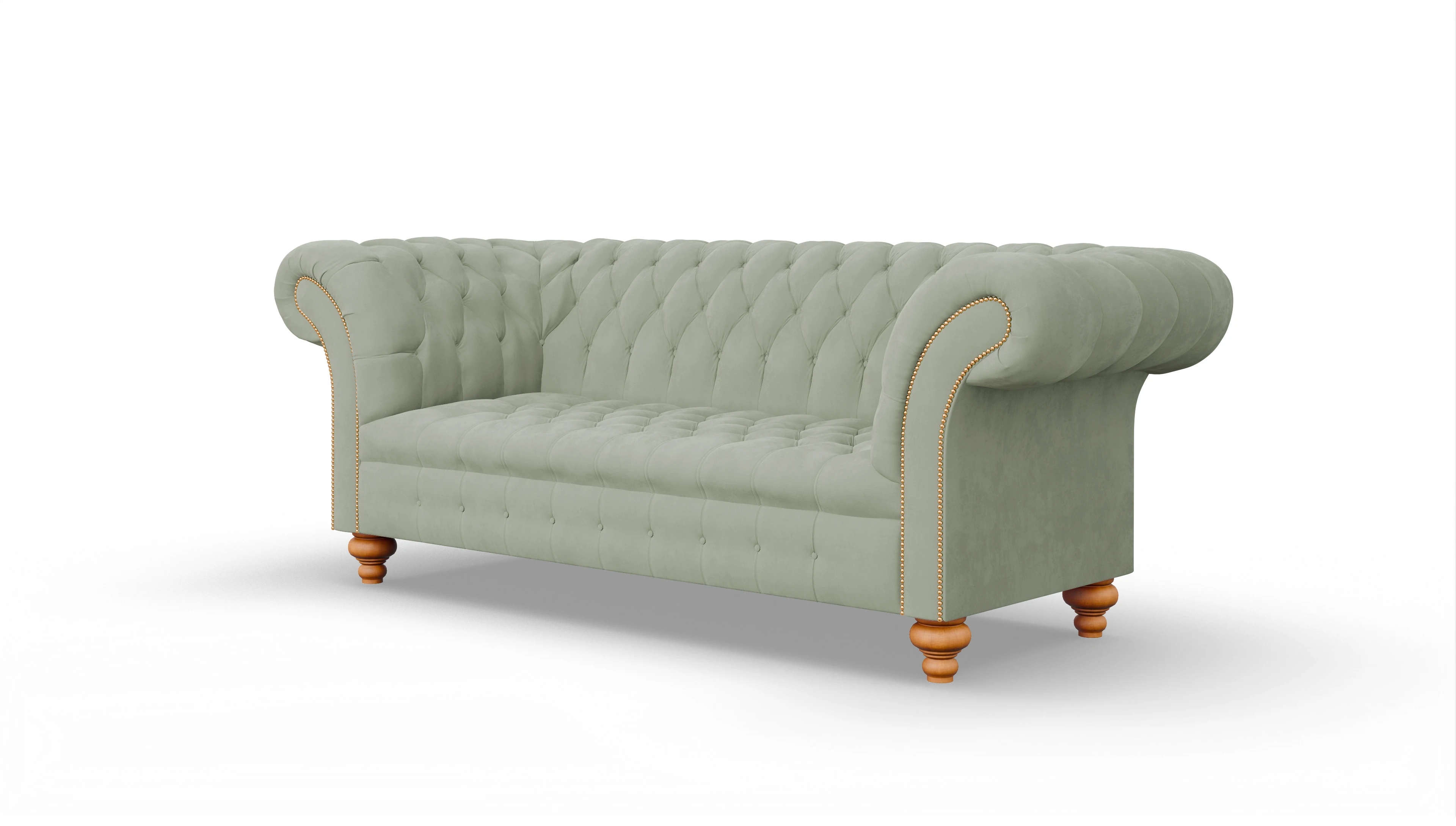 Kolonialstil-Sofa Mayfair in Samt Ansicht des Produktes Mayfair 3-Sitzer in Samt grün