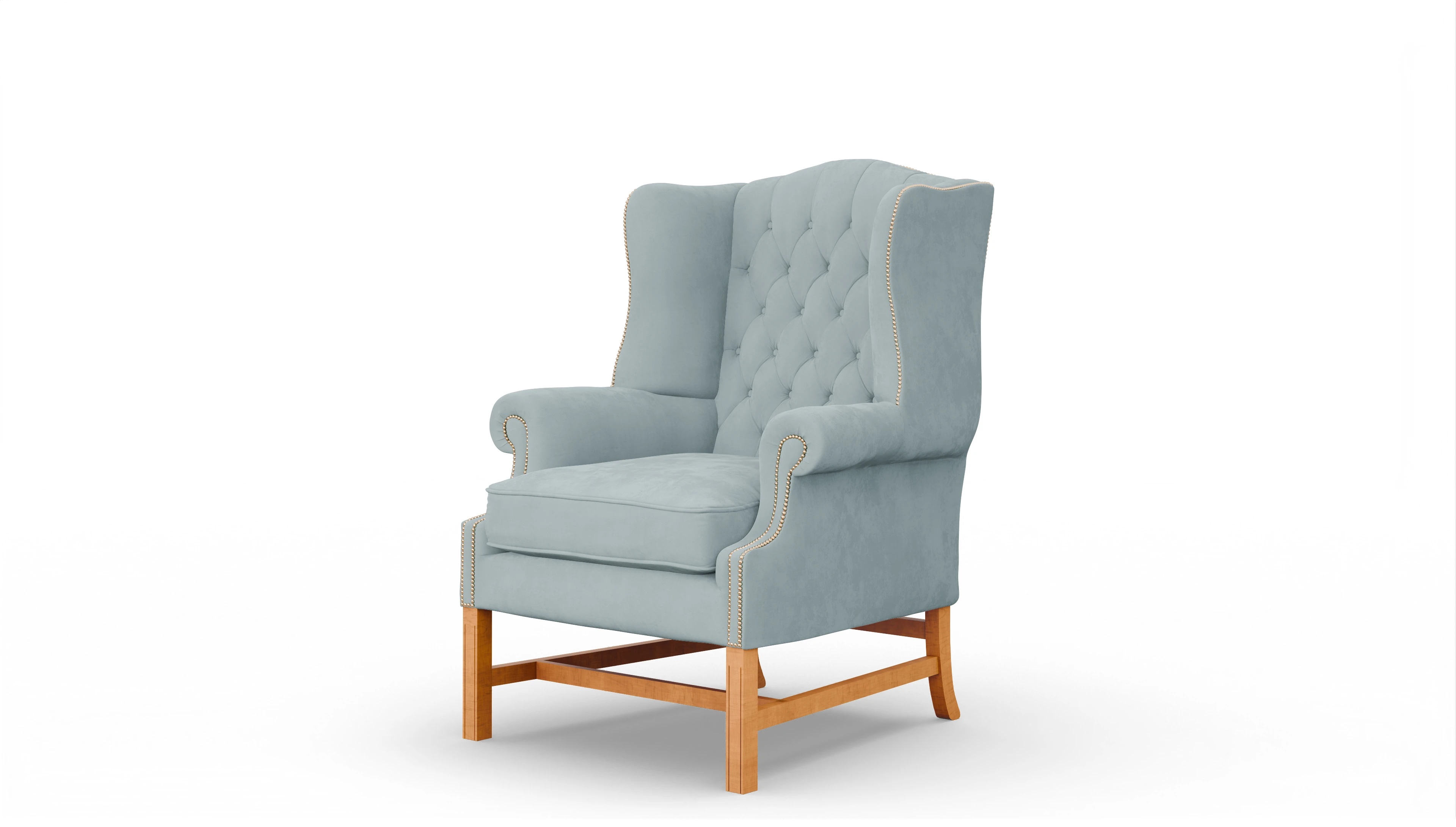 Ohrensessel Winston in Samt Ansicht des Produktes Winston Sessel in Samt blau