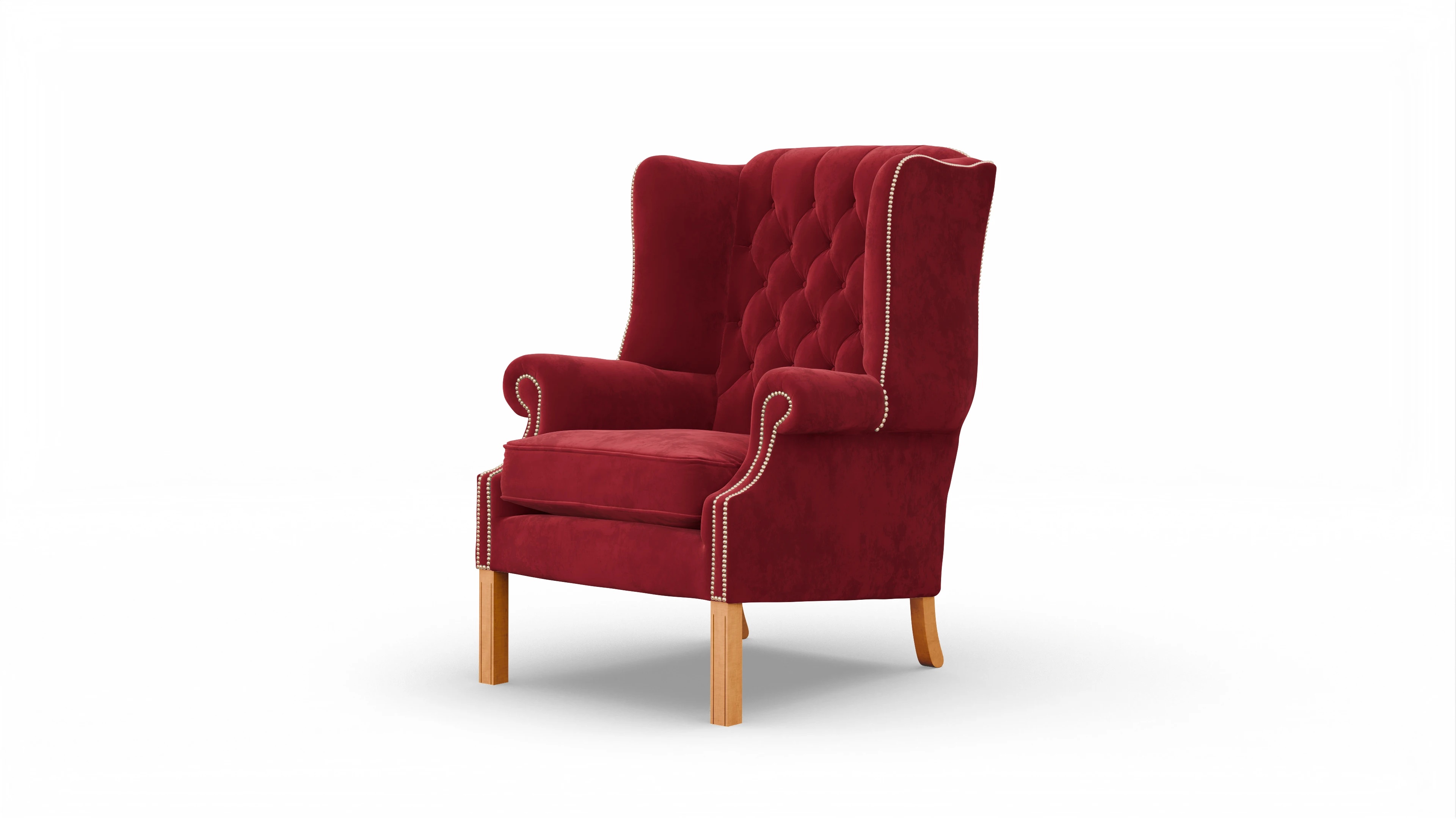 Ohrensessel Francisco in Samt Ansicht des Produktes Francisco Sessel in Samt rot