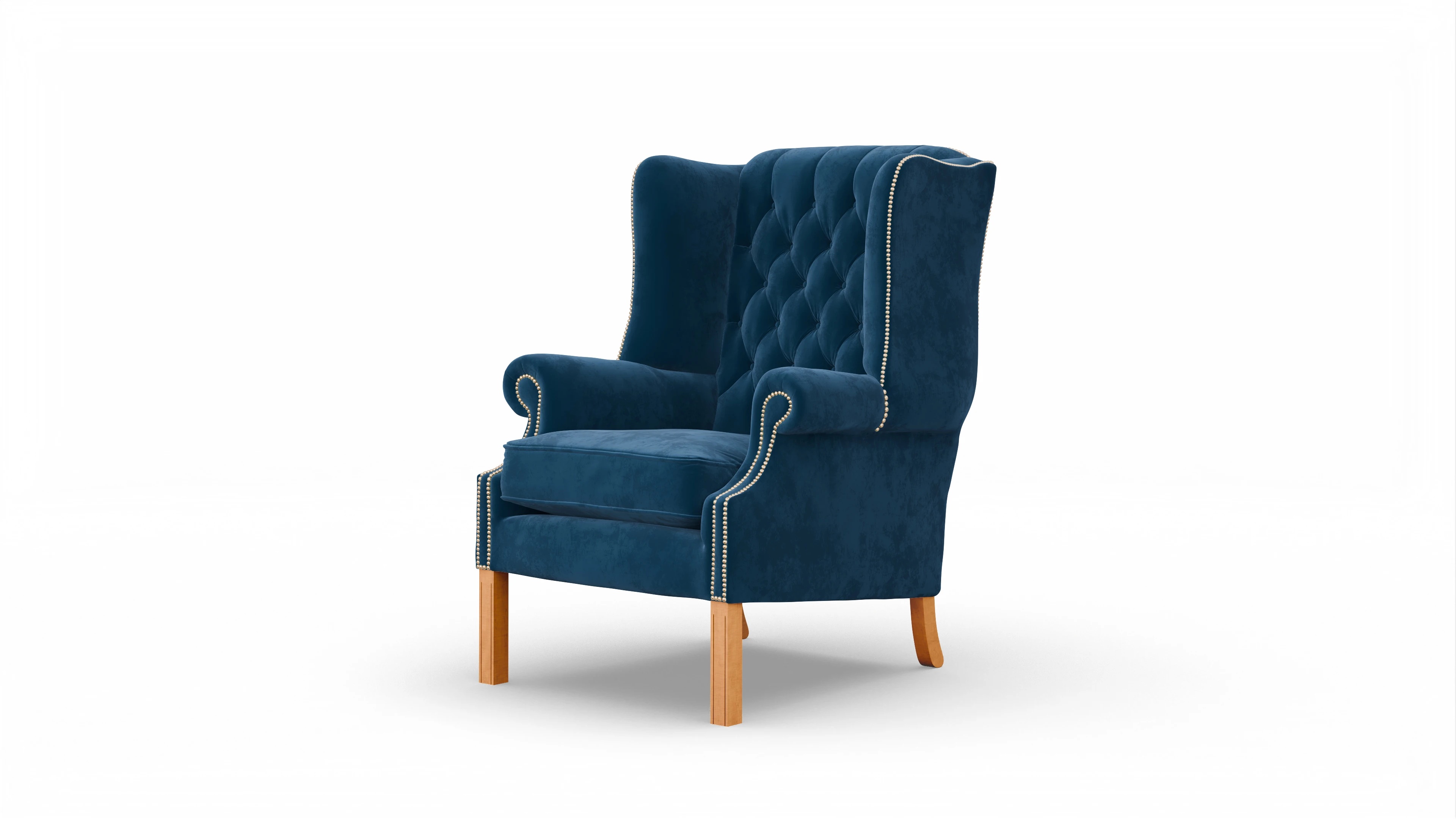 Ohrensessel Francisco in Samt Ansicht des Produktes Francisco Sessel in Samt blau
