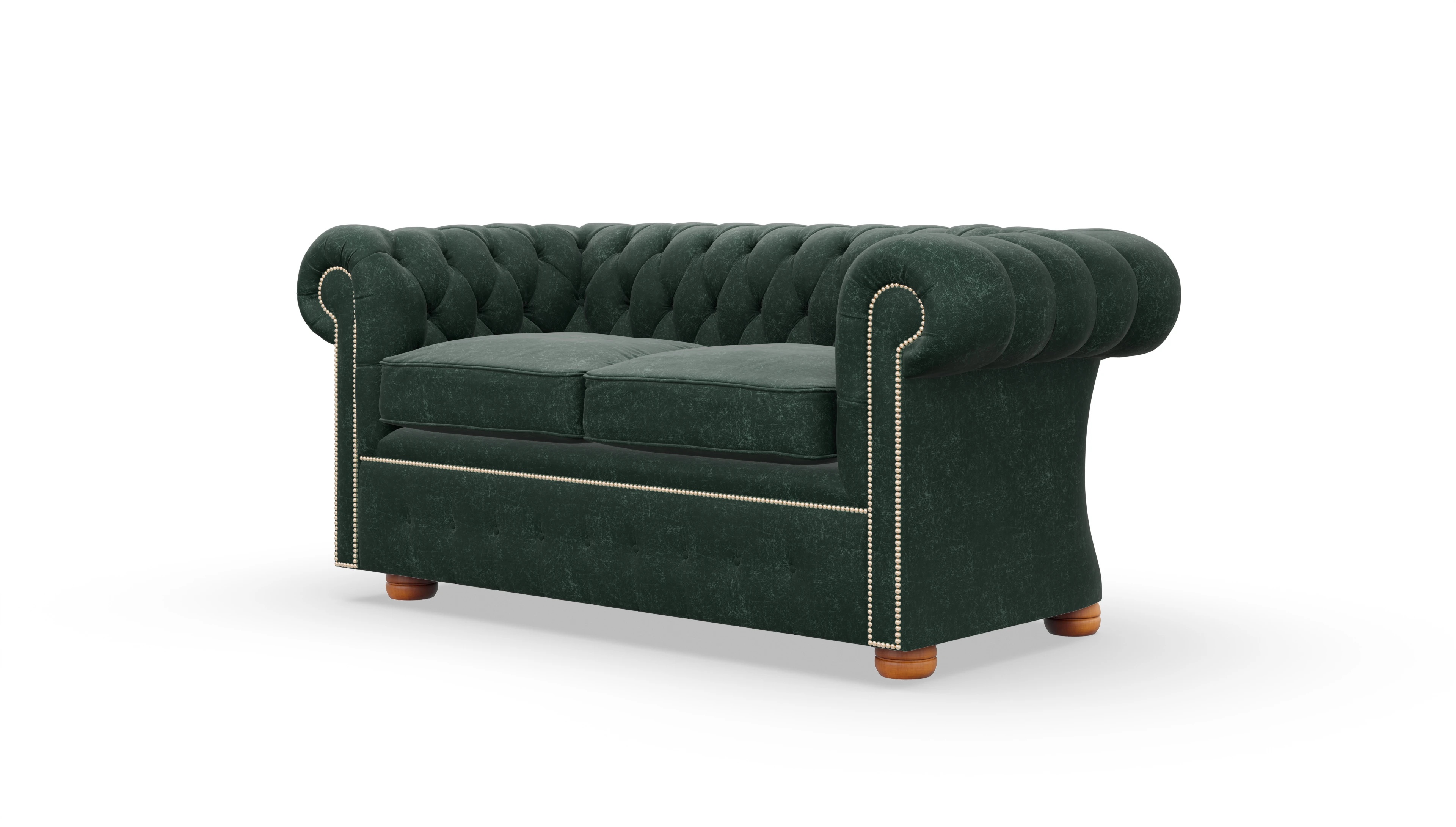 Samtschlafsofa Devon im Chesterfield-Stil Ansicht des Produktes Devon 2-Sitzer in Samt weiß