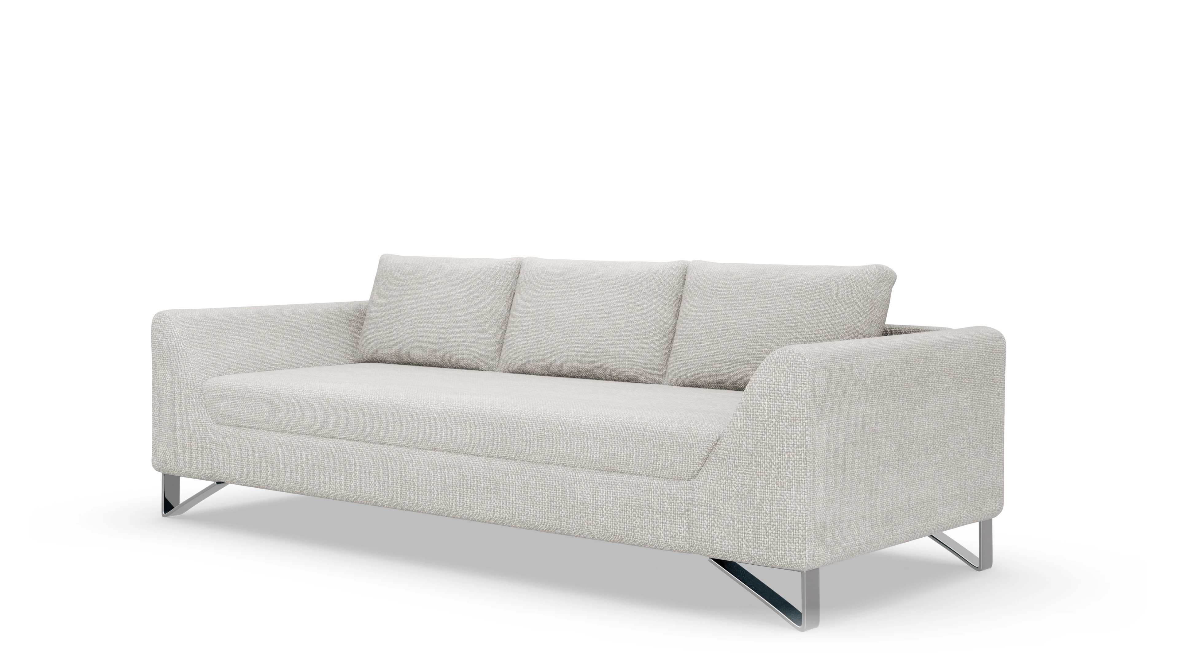 Designer-Sofa Vertice in Stoff Ansicht des Produktes Vertice 3-Sitzer in Stoff weiß