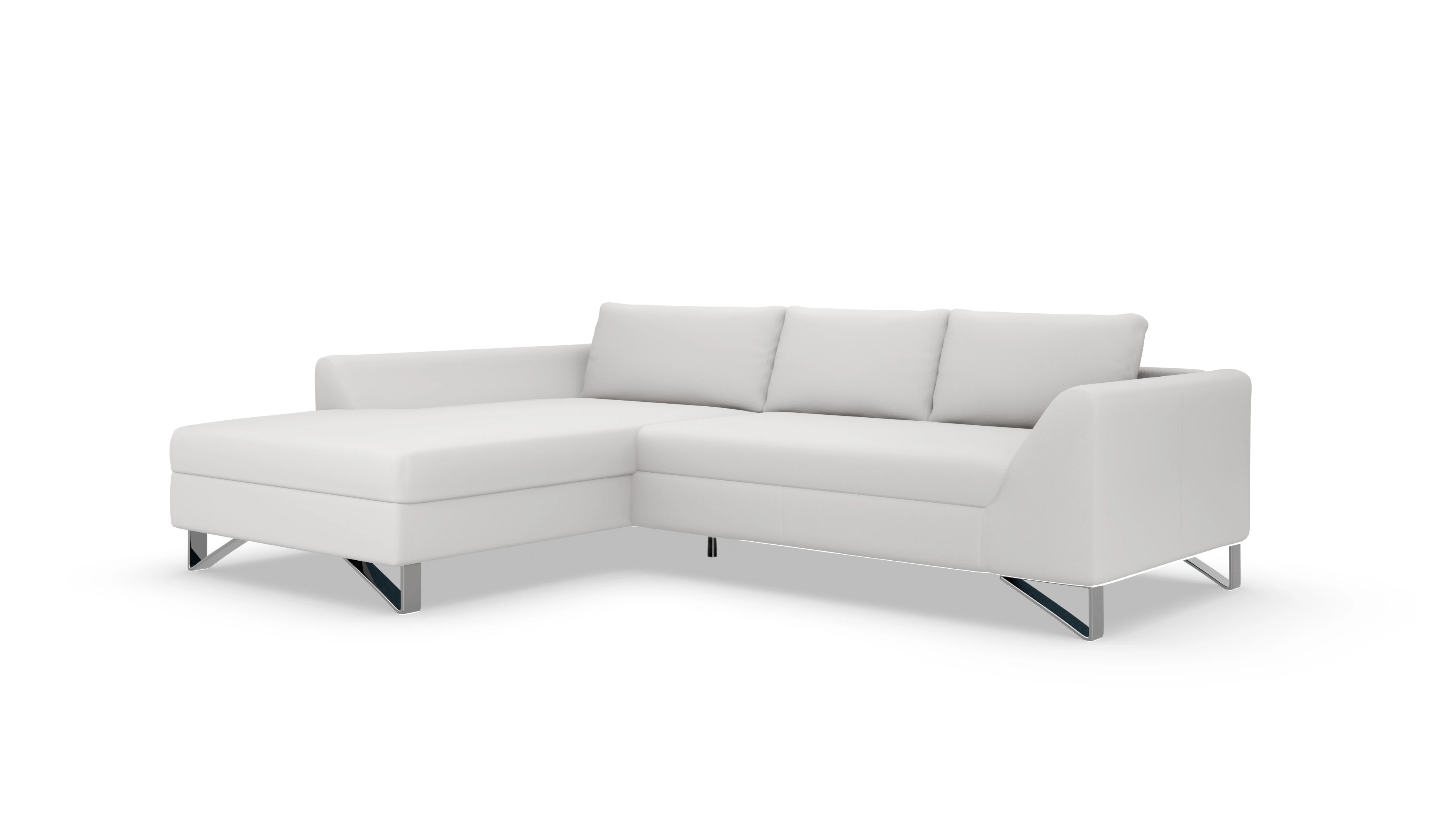 Ansicht des Produktes Vertice Sofa mit Rec links in Leder weiß