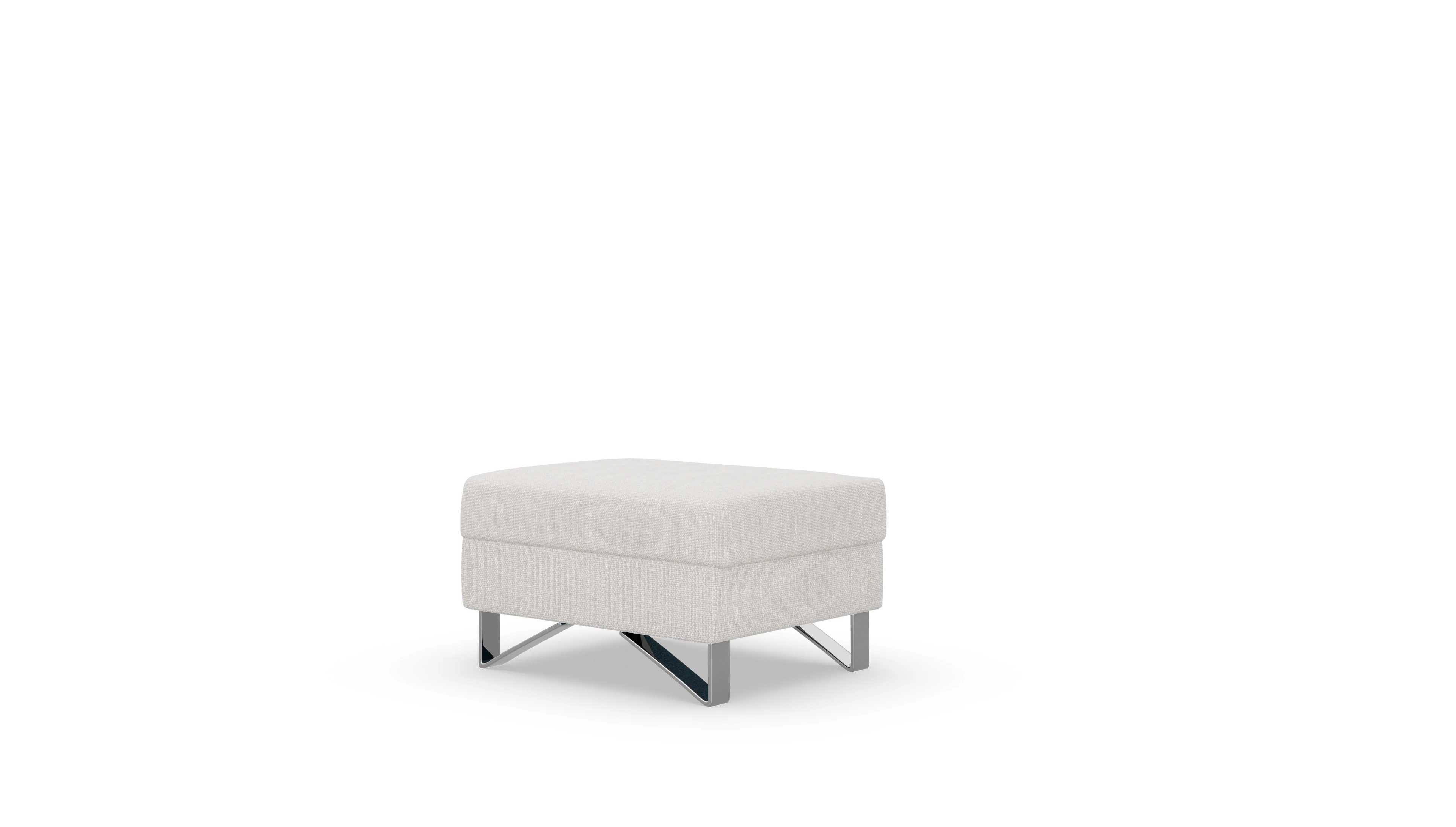 Designer-Hocker Vertice in Stoff Ansicht des Produktes Vertice Hocker in Stoff weiß