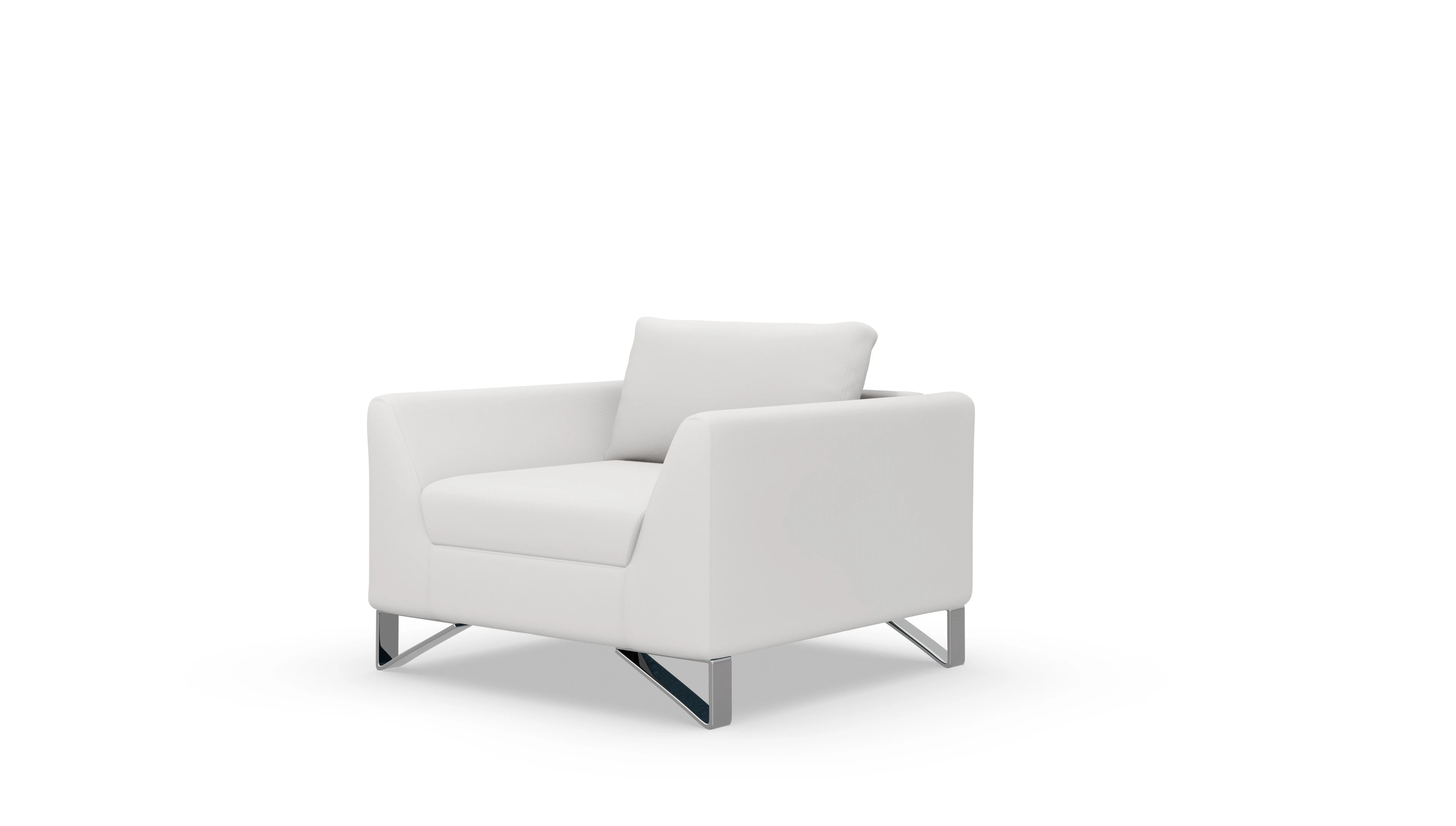 Designer-Sessel Vertice in Leder Ansicht des Produktes Vertice Sessel in Leder weiß