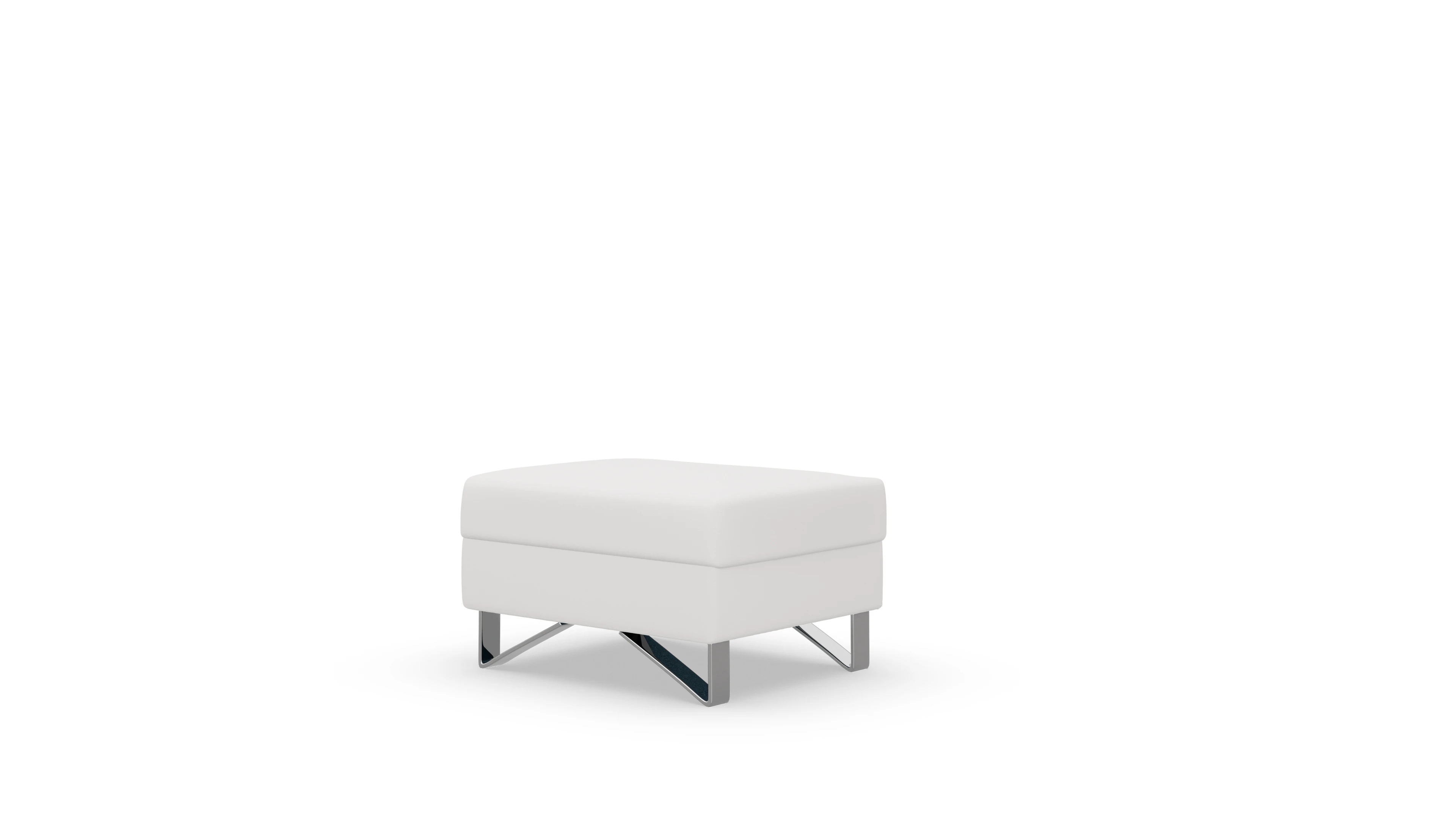 Ansicht des Produktes Vertice Hocker in Leder weiß