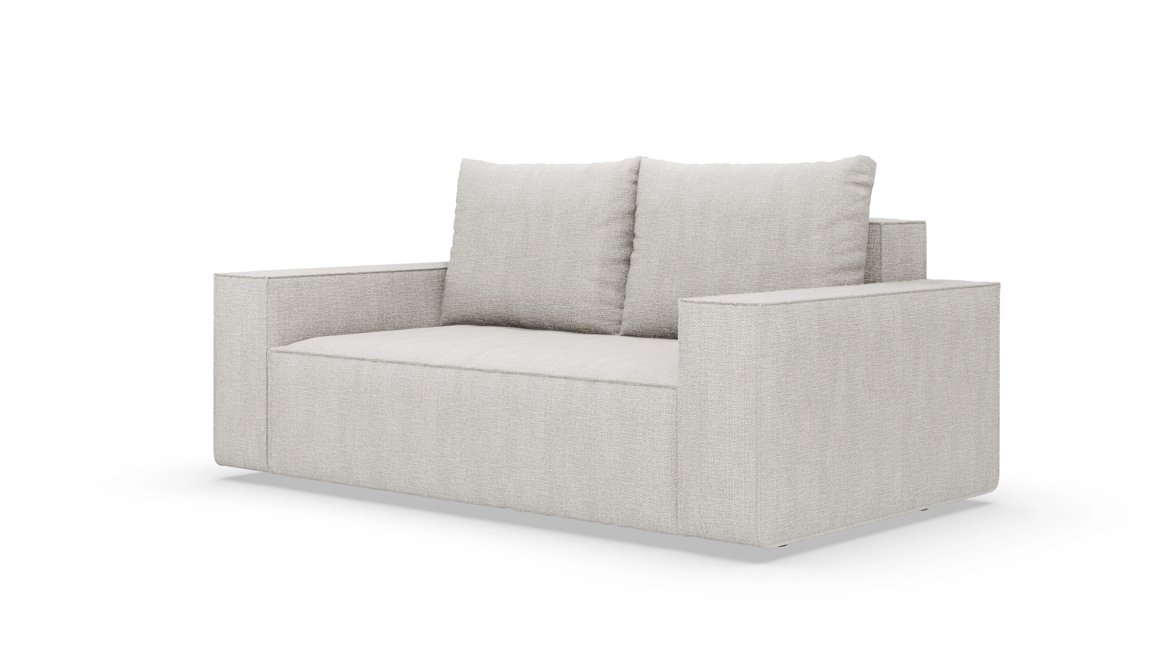Designer-Sofa Cubo in Stoff Ansicht des Produktes Capara in Stoff weiß