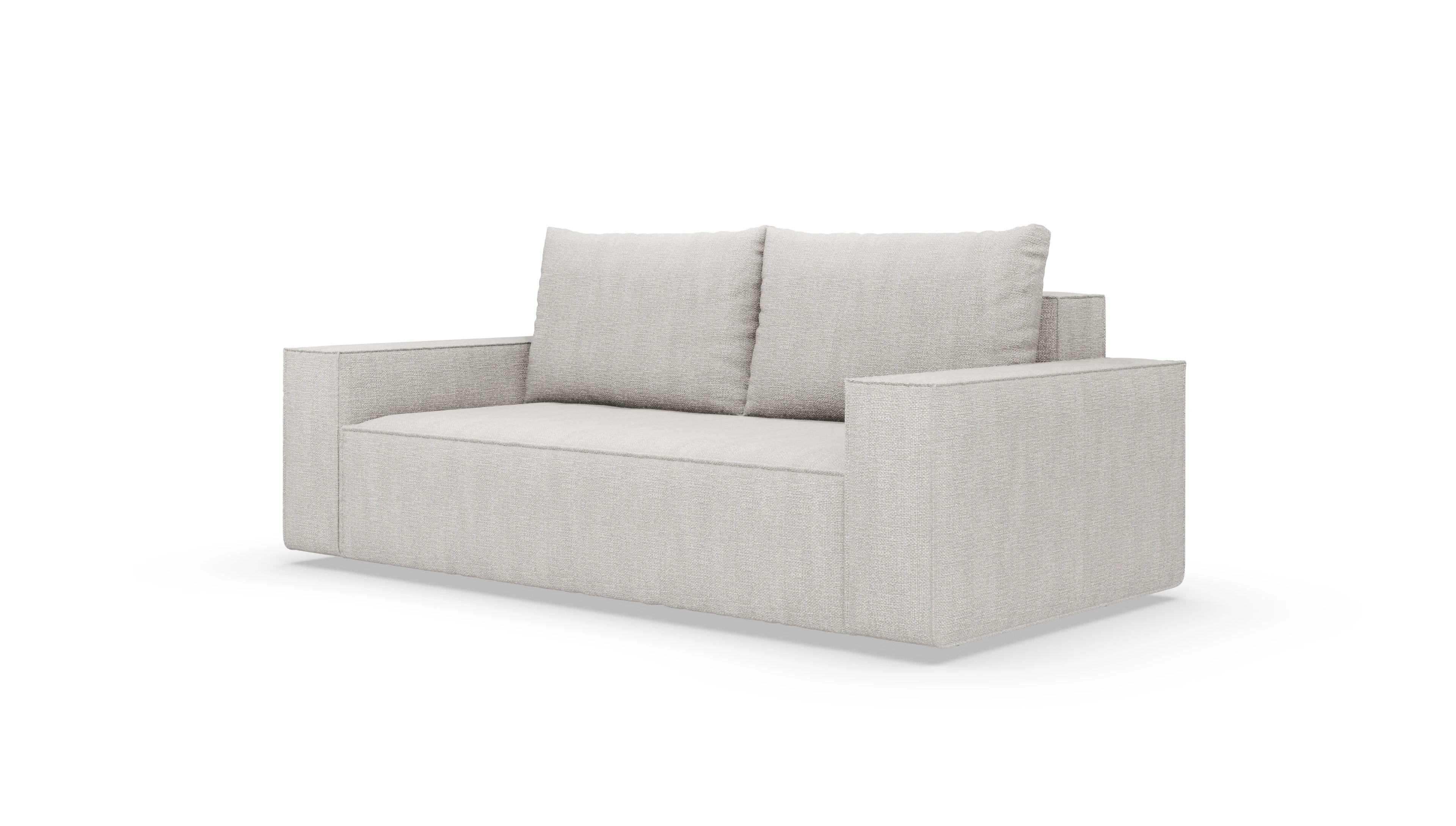 Designer-Sofa Cubo in Stoff Ansicht des Produktes Capara in Stoff weiß