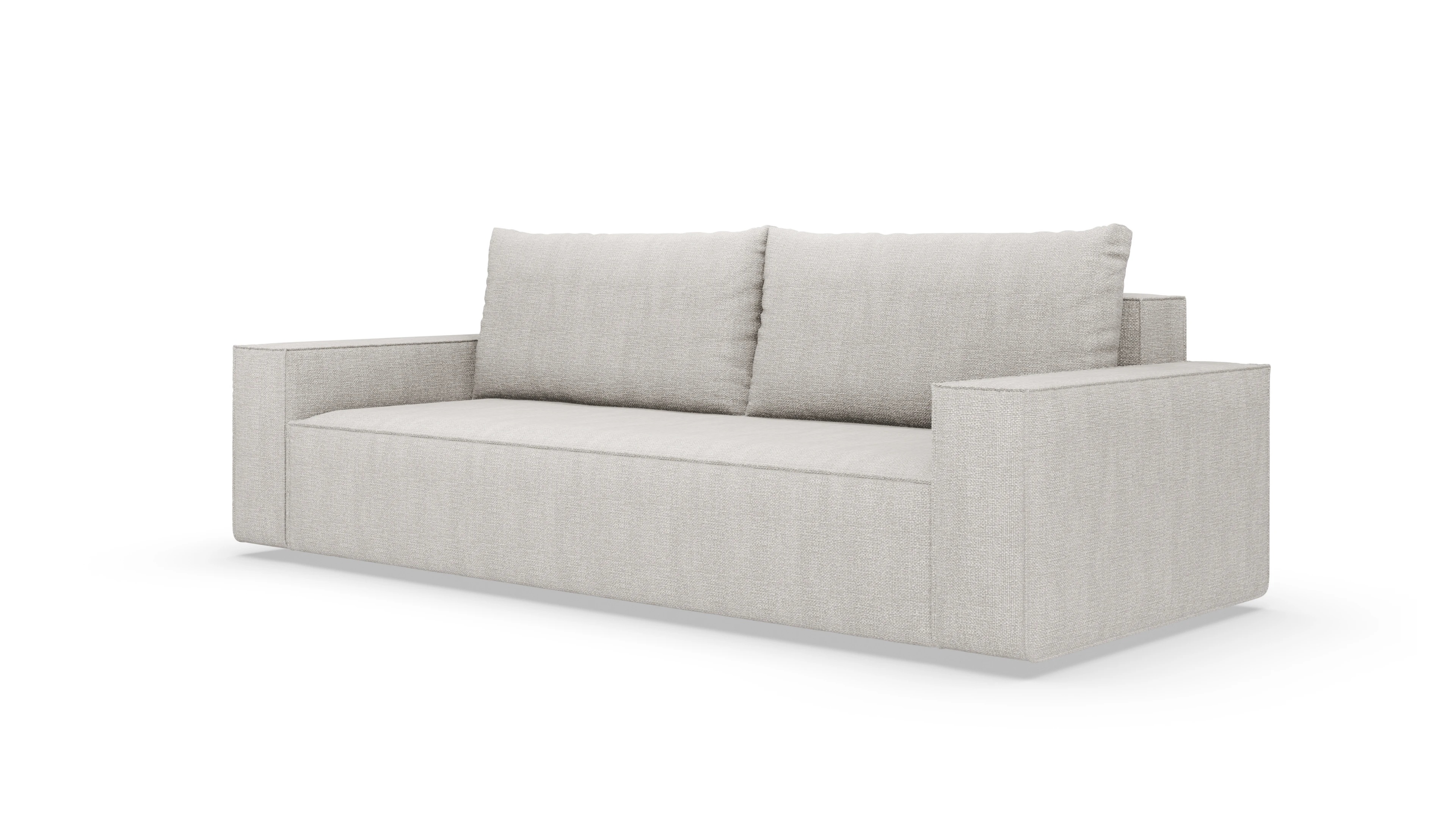 Designer-Sofa Cubo in Stoff Ansicht des Produktes Capara in Stoff weiß