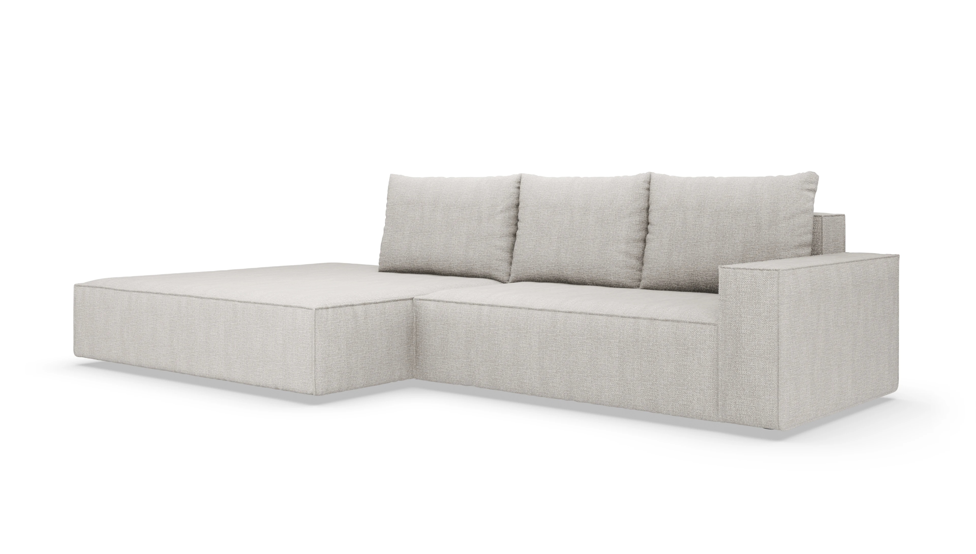 Designer-Sofa Cubo in Stoff Ansicht des Produktes Capara in Stoff weiß
