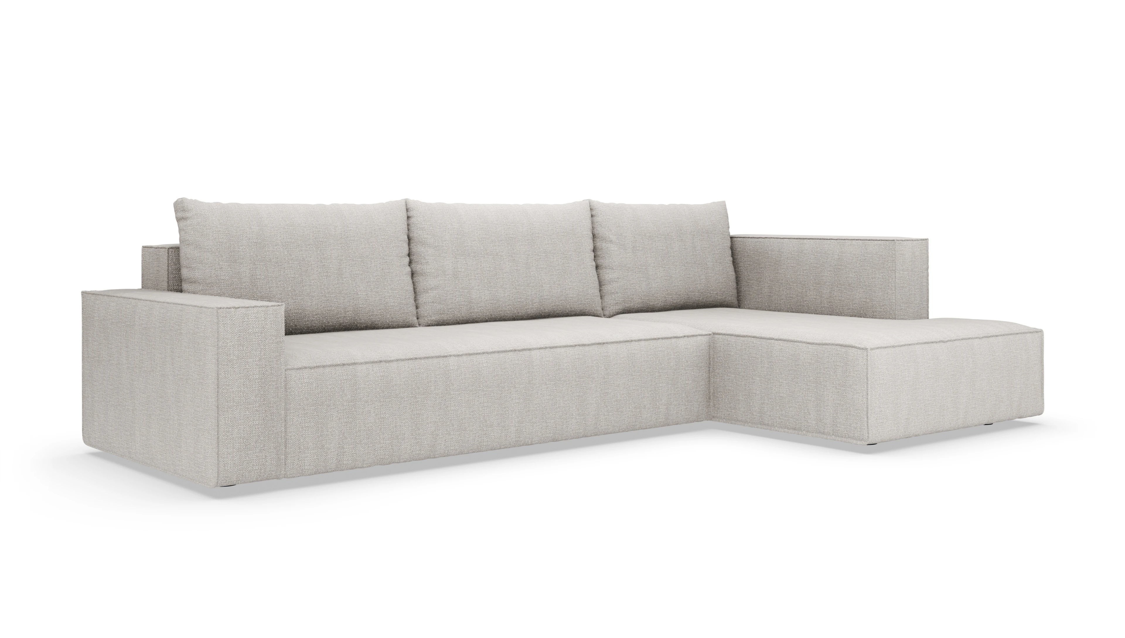 Designer-Sofa Cubo in Stoff Ansicht des Produktes Capara in Stoff weiß