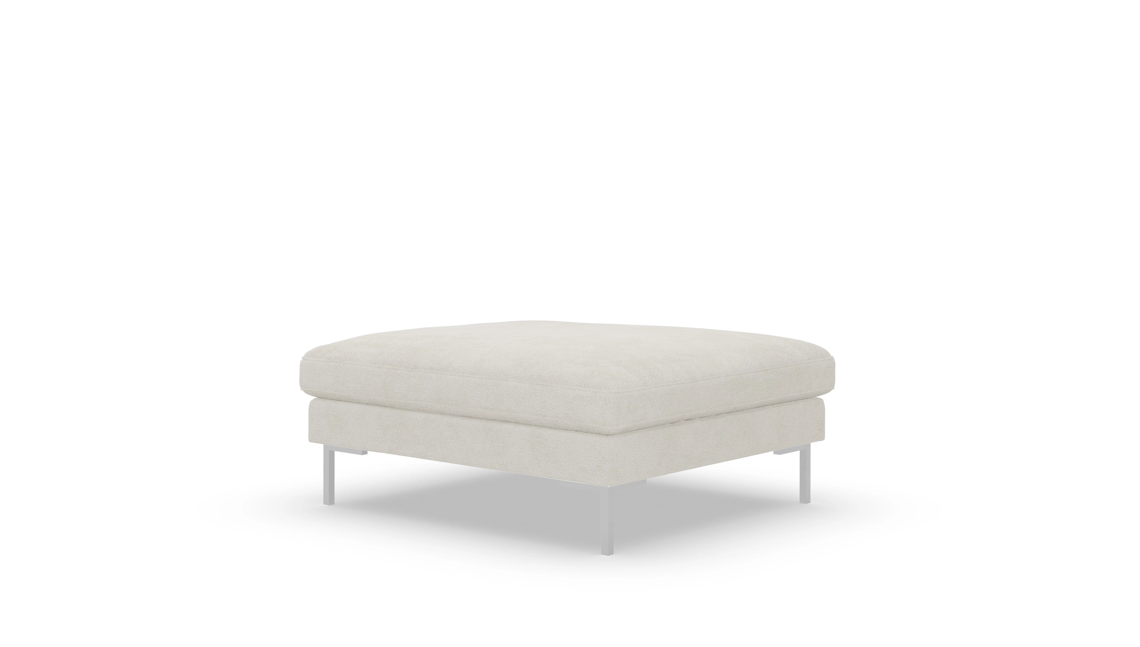 Designer-Hocker Larsen in Stoff Ansicht des Produktes Larsen Hocker in Stoff weiß