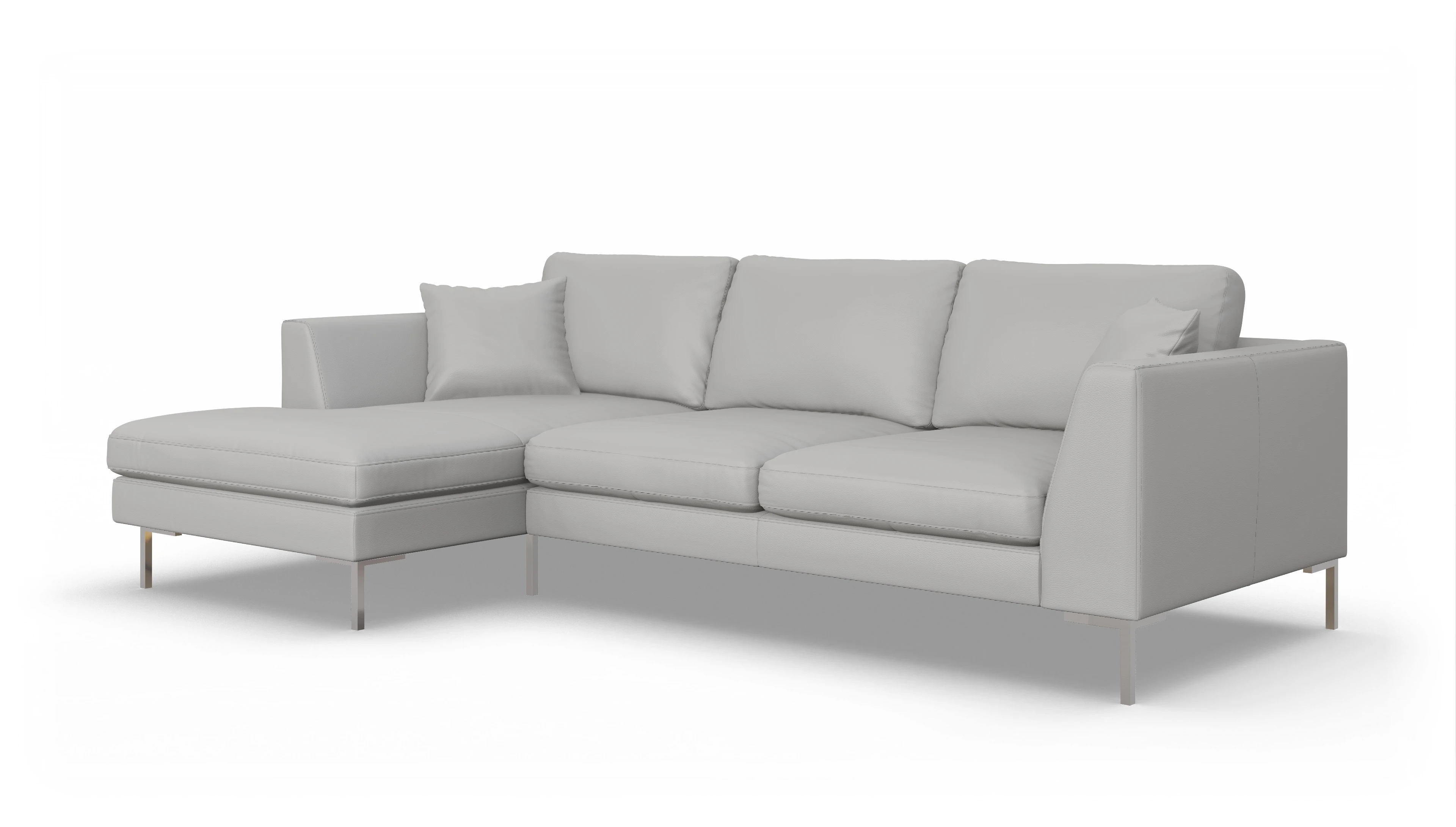 Ansicht des Produktes Larsen Sofa mit Rec links in Leder weiß