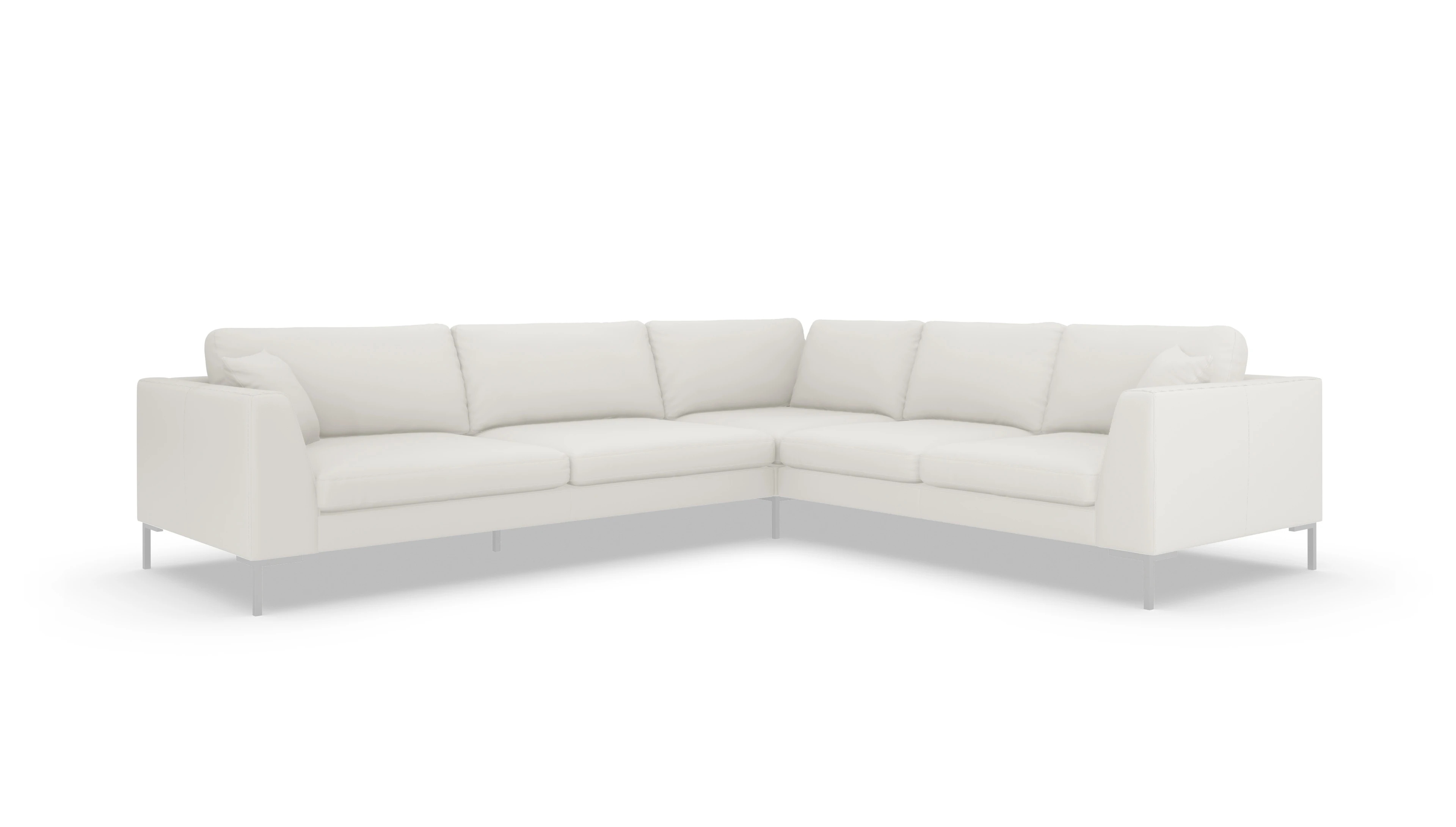 Ansicht des Produktes Larsen Ecksofa Rechts in Leder weiß