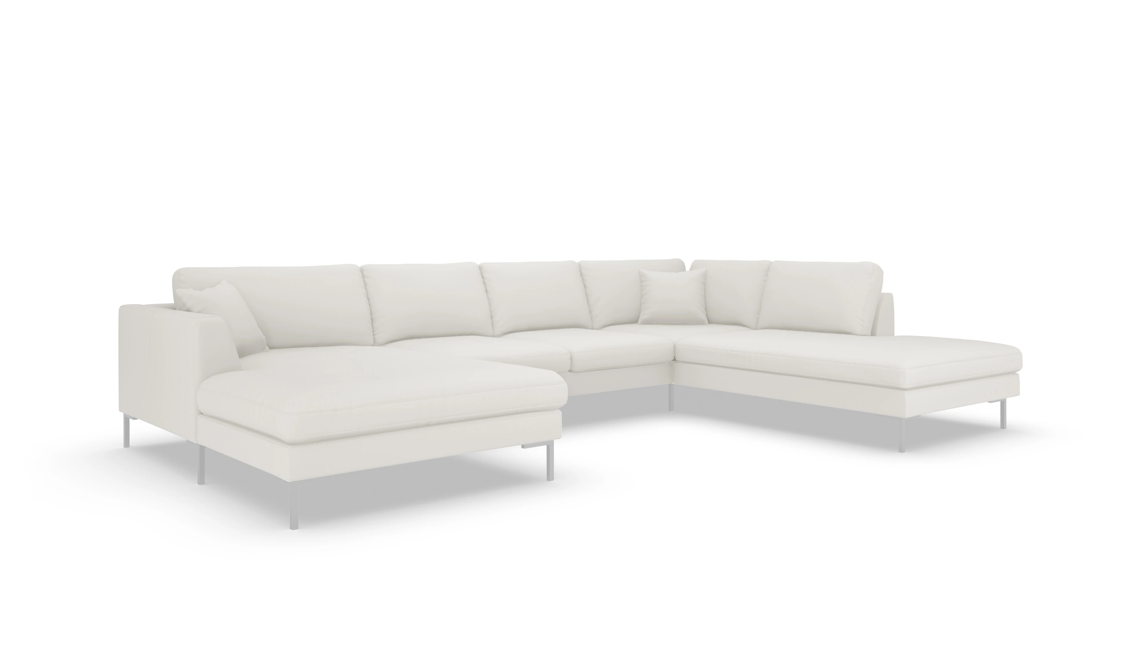 Ledersofa Larsen Ansicht des Produktes Larsen Ecksofa Rechts in Leder weiß