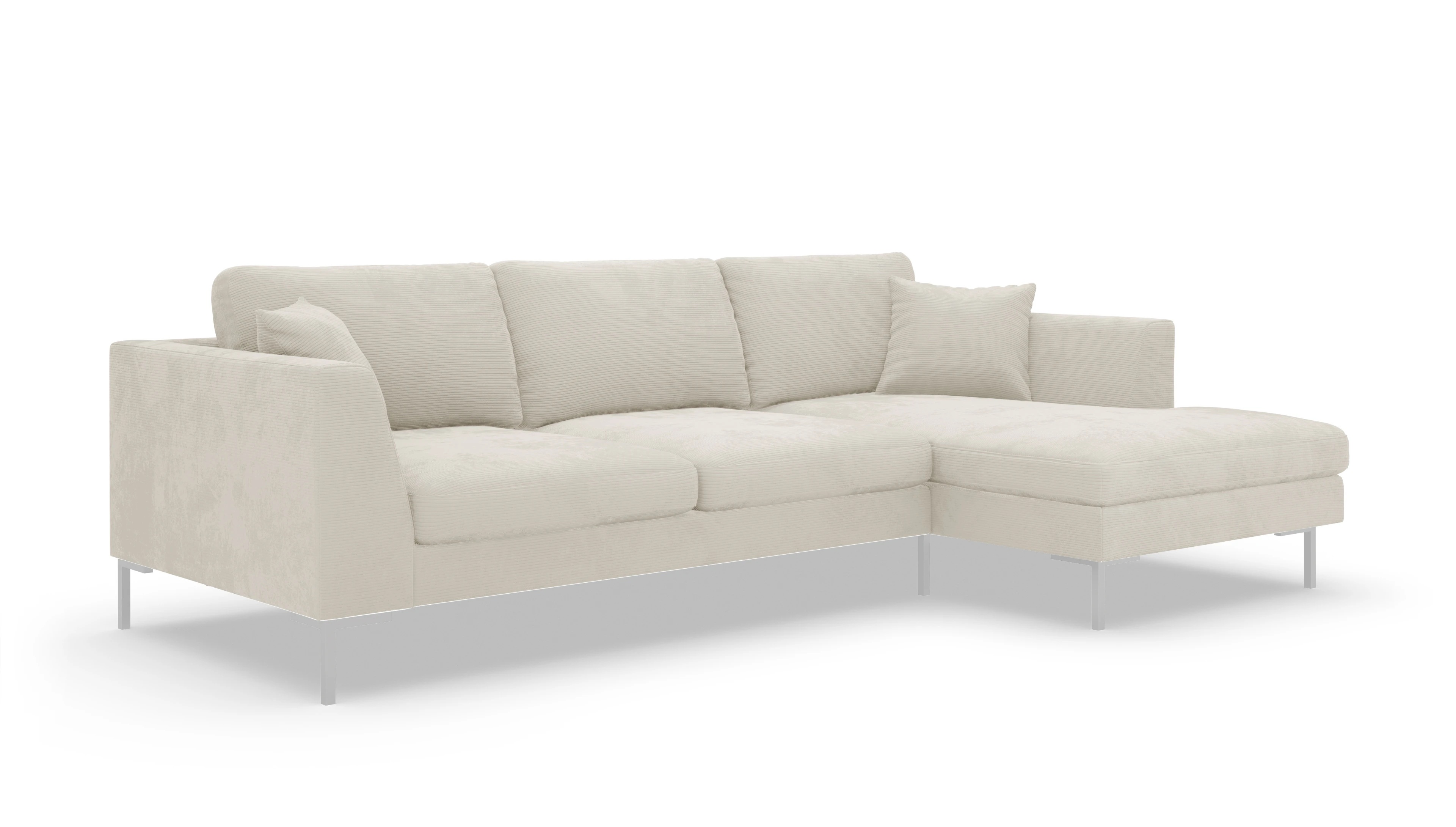 Ansicht des Produktes Larsen Sofa mit Rec rechts in Cord weiß