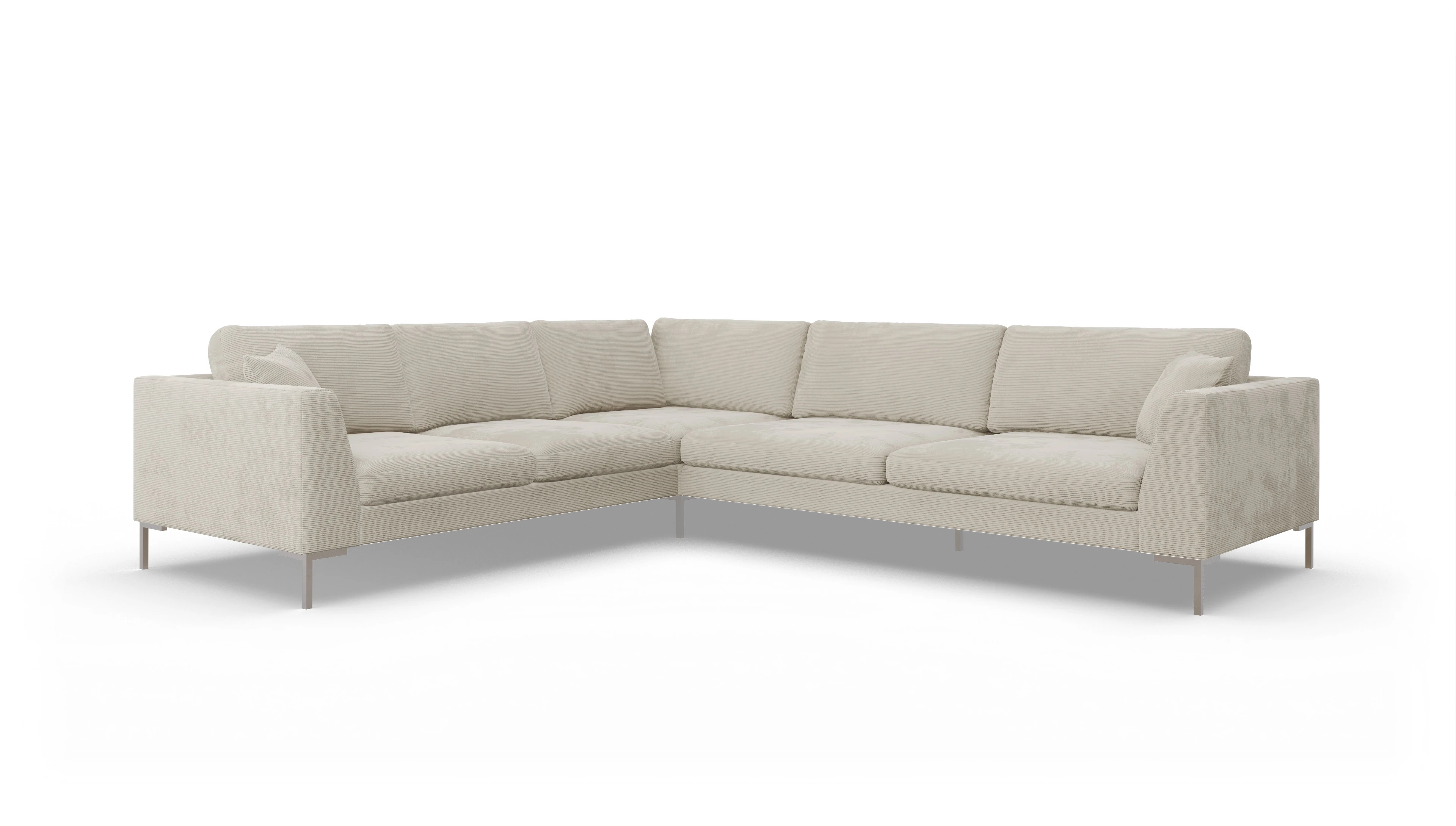 Ansicht des Produktes Larsen Ecksofa Links in Cord weiß