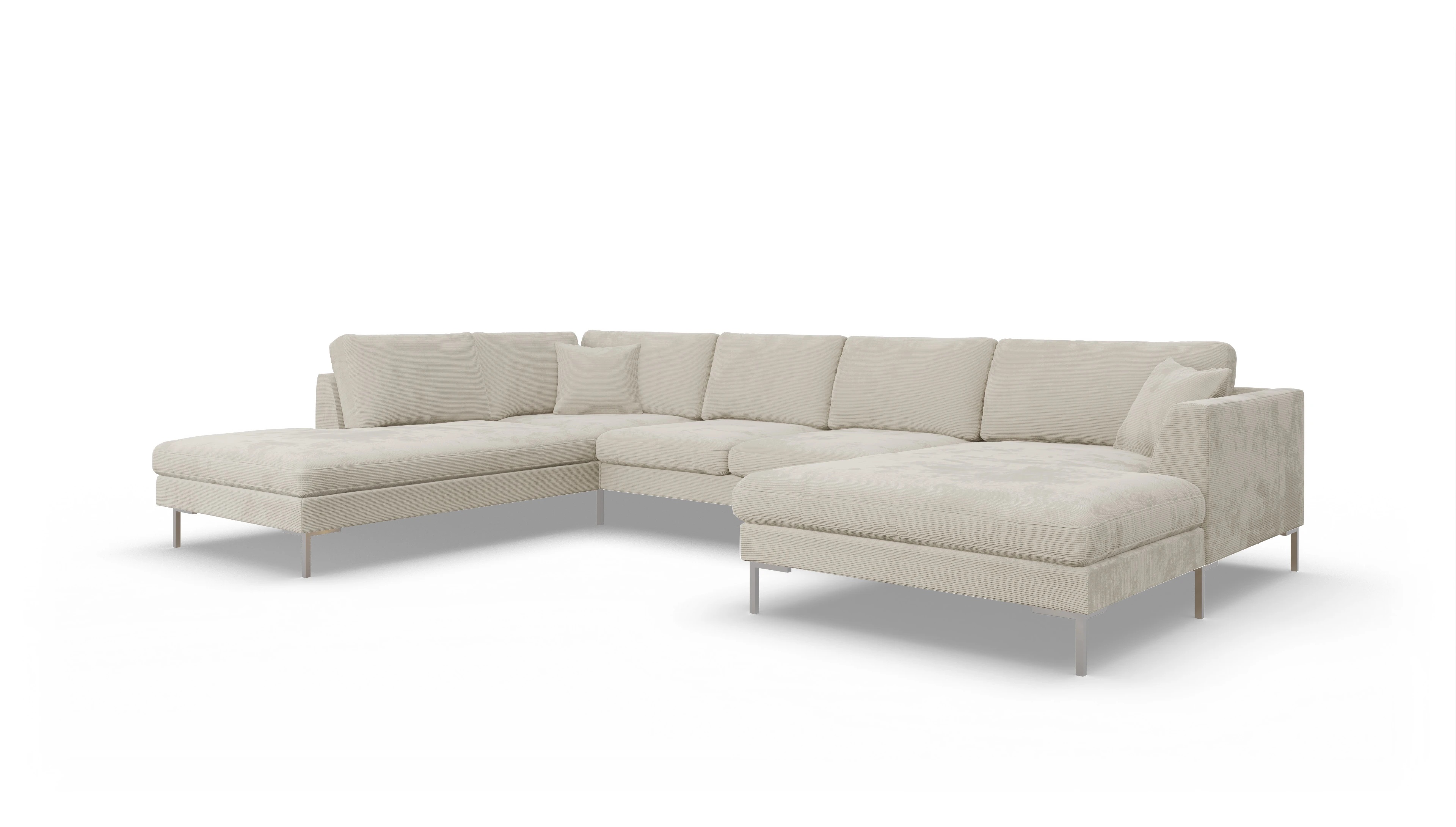Ansicht des Produktes Larsen Ecksofa Links in Cord weiß