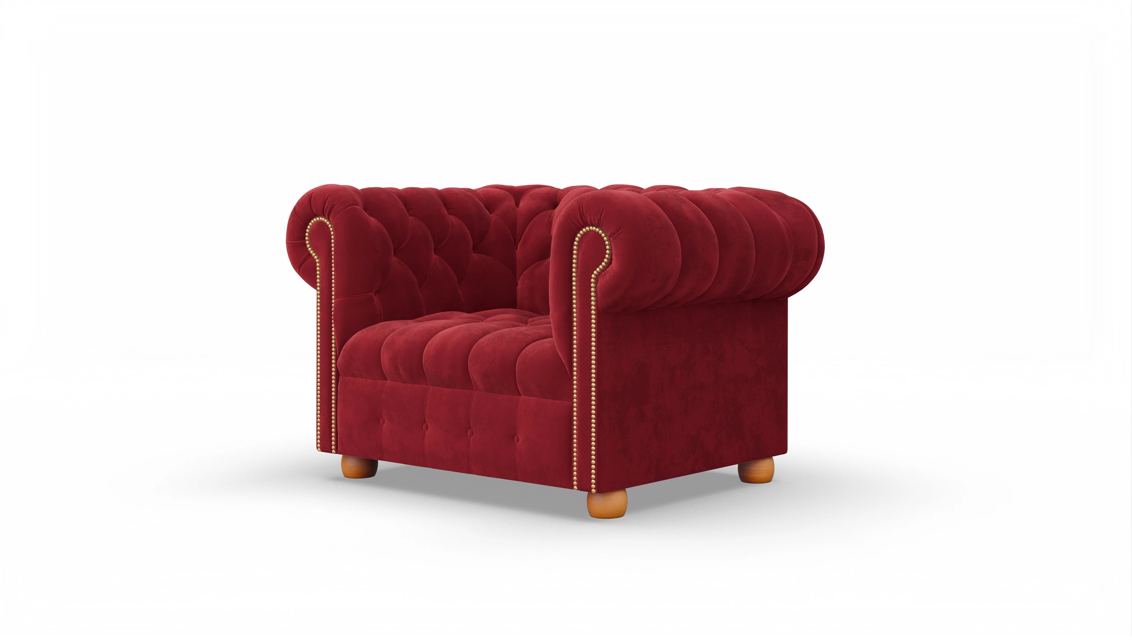 Chesterfield Samtsessel Bingley Ansicht des Produktes Bingley in Samt rot