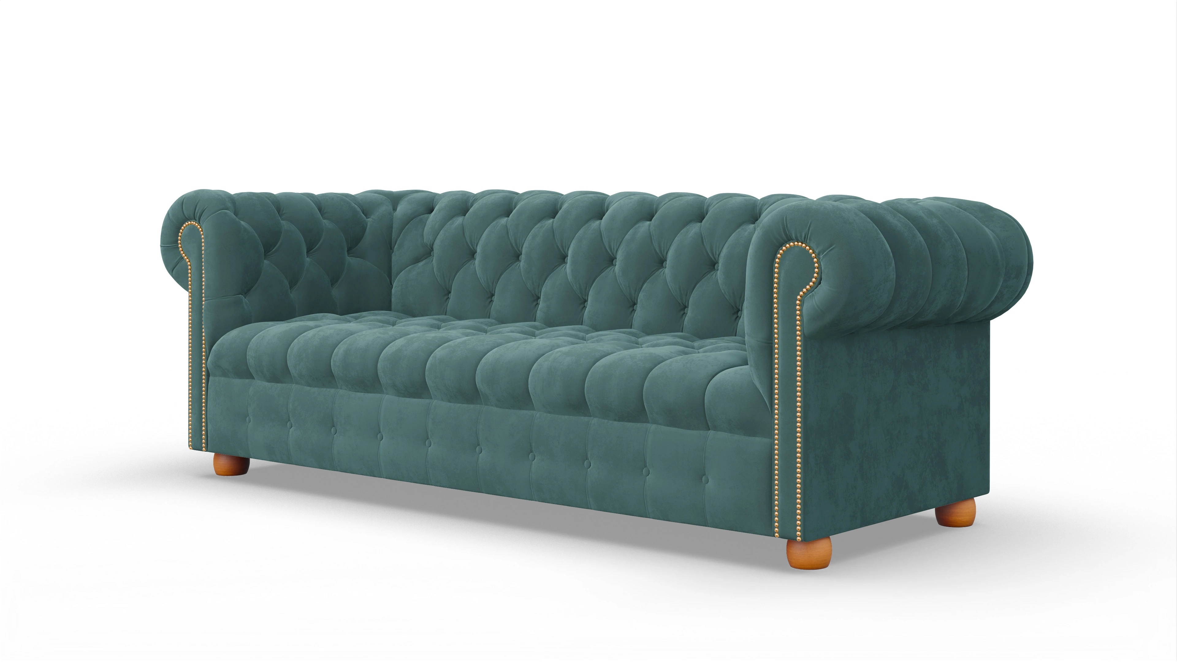 Chesterfield Samtsofa Bingley Ansicht des Produktes Bingley 3,5-Sitzer in Samt blau