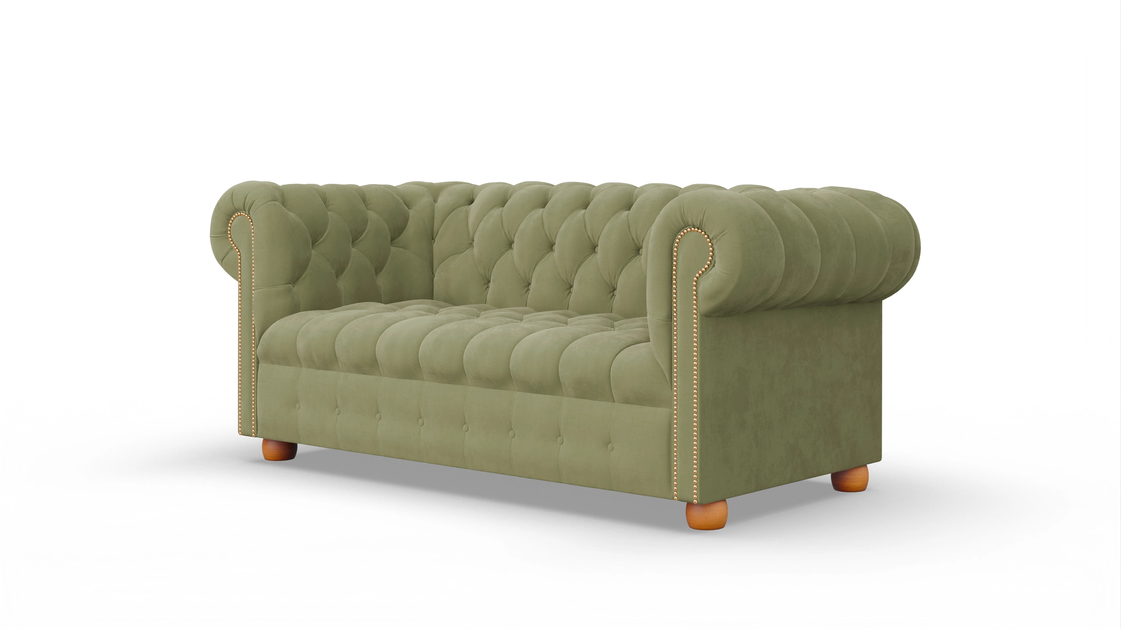 Chesterfield Samtsofa Bingley Ansicht des Produktes Bingley 2,5-Sitzer in Samt grün