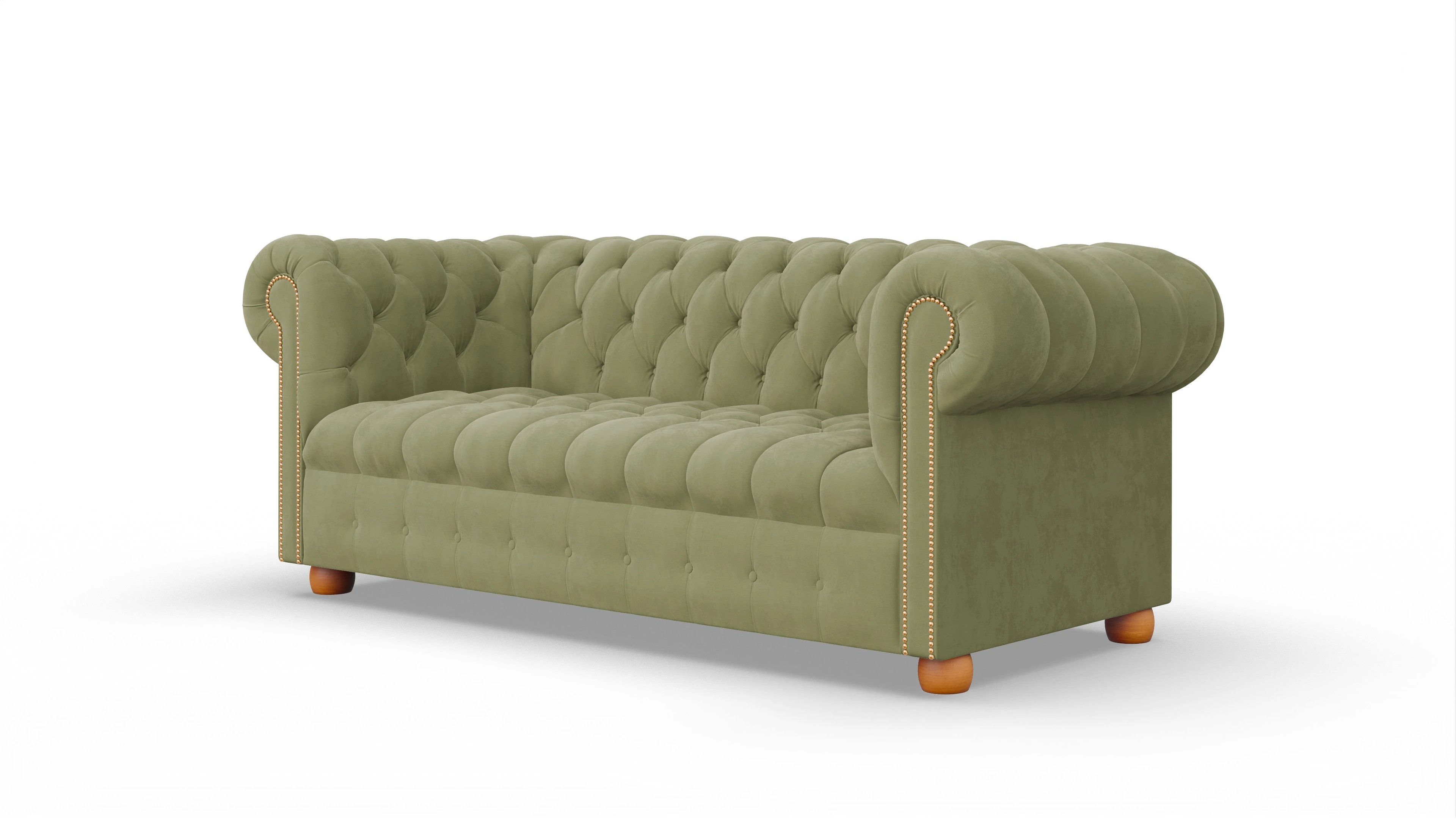 Chesterfield Samtsofa Bingley Ansicht des Produktes Bingley 3-Sitzer in Samt grün