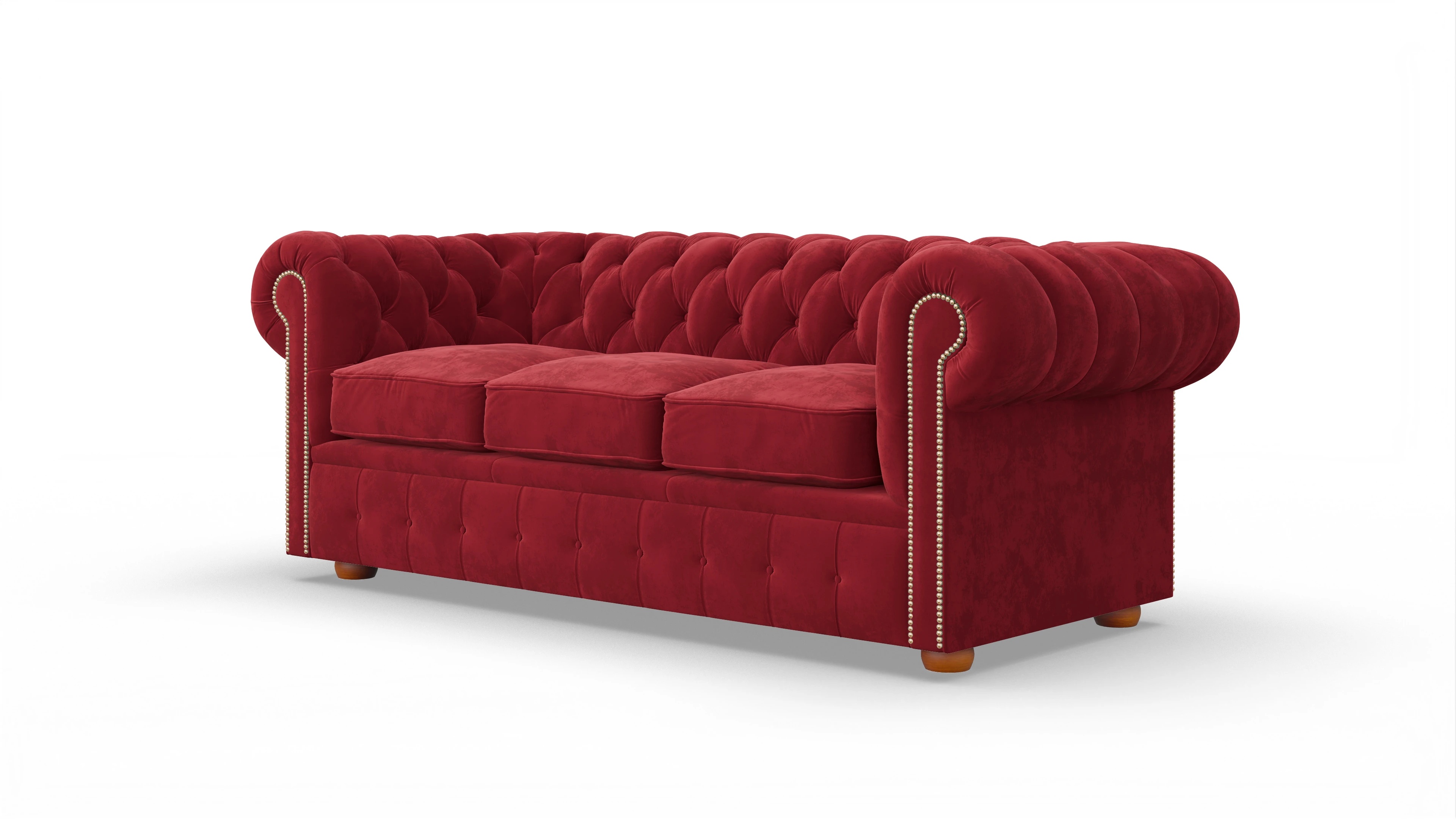 Ansicht des Produktes Brighton 3-Sitzer in Samt rot