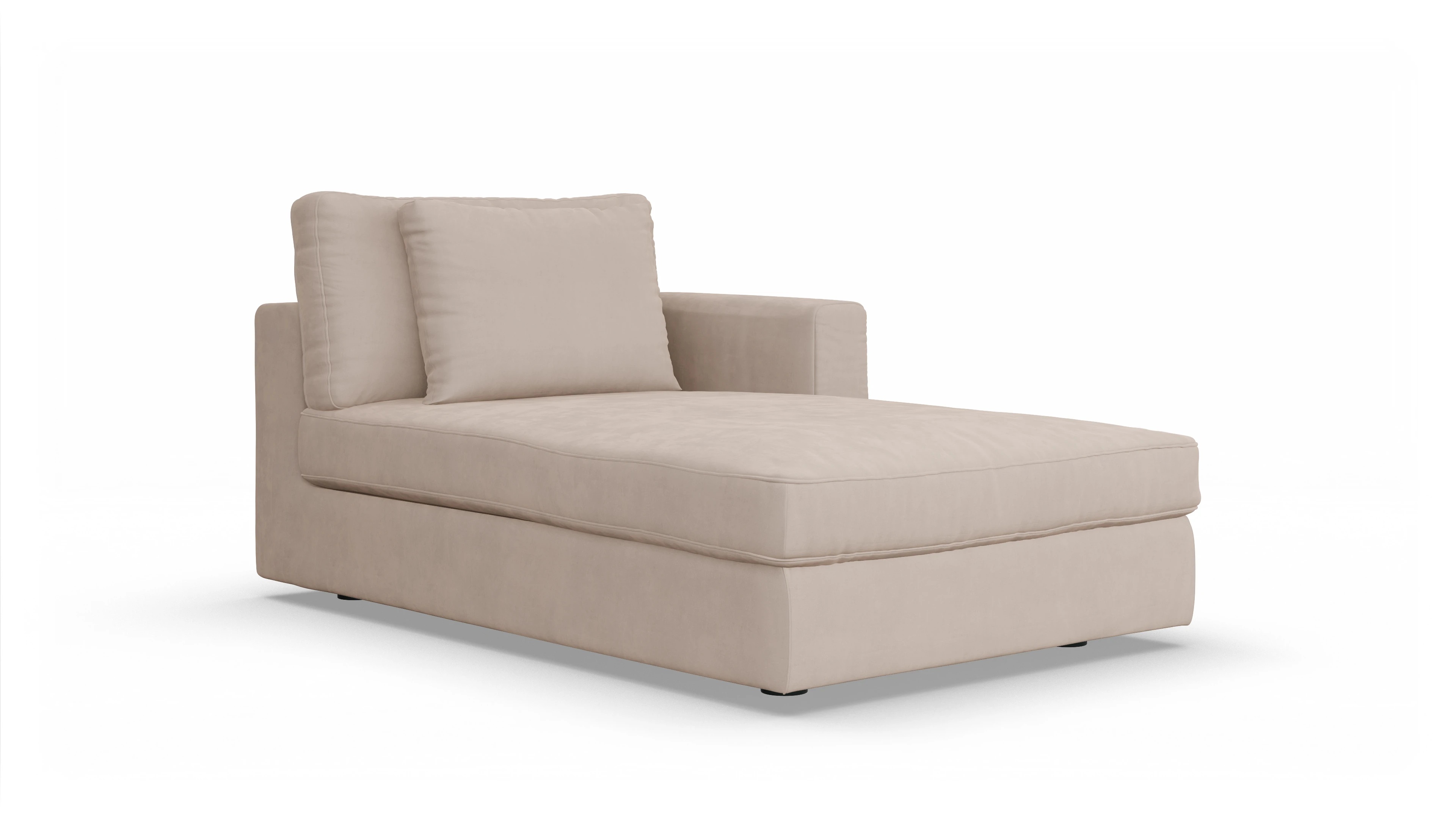 Ansicht des Produktes Sospiri freistehende Récamiere rechts in Samt beige