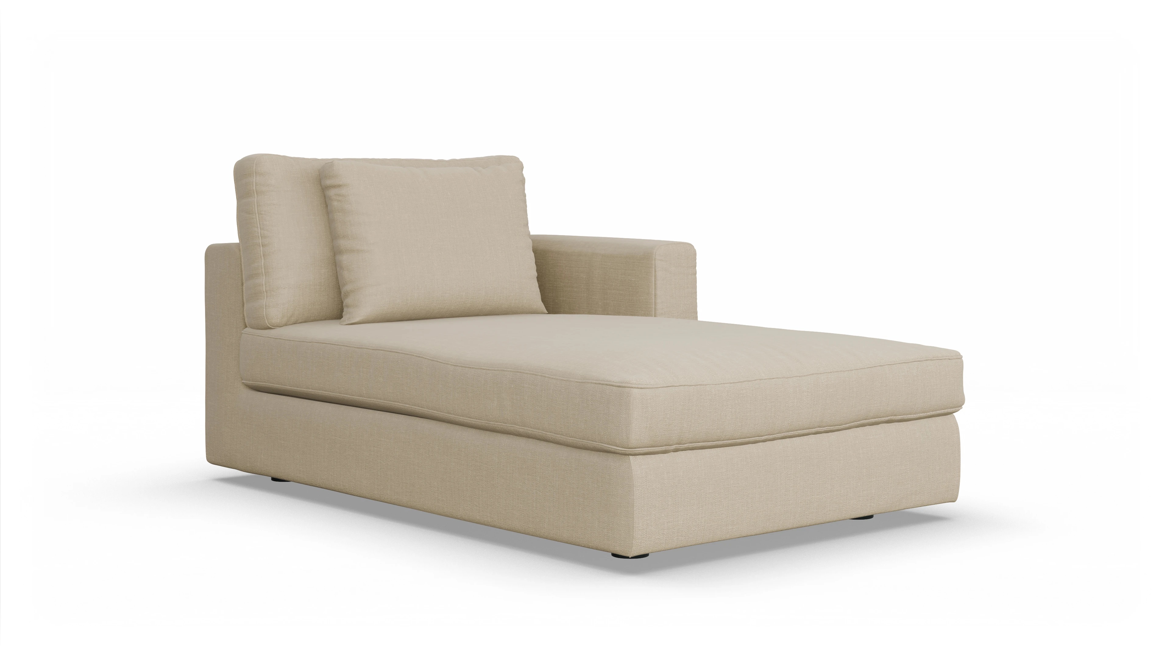 Sospiri Stoff-Récamiere Ansicht des Produktes Sospiri freistehende Récamiere rechts in Stoff beige