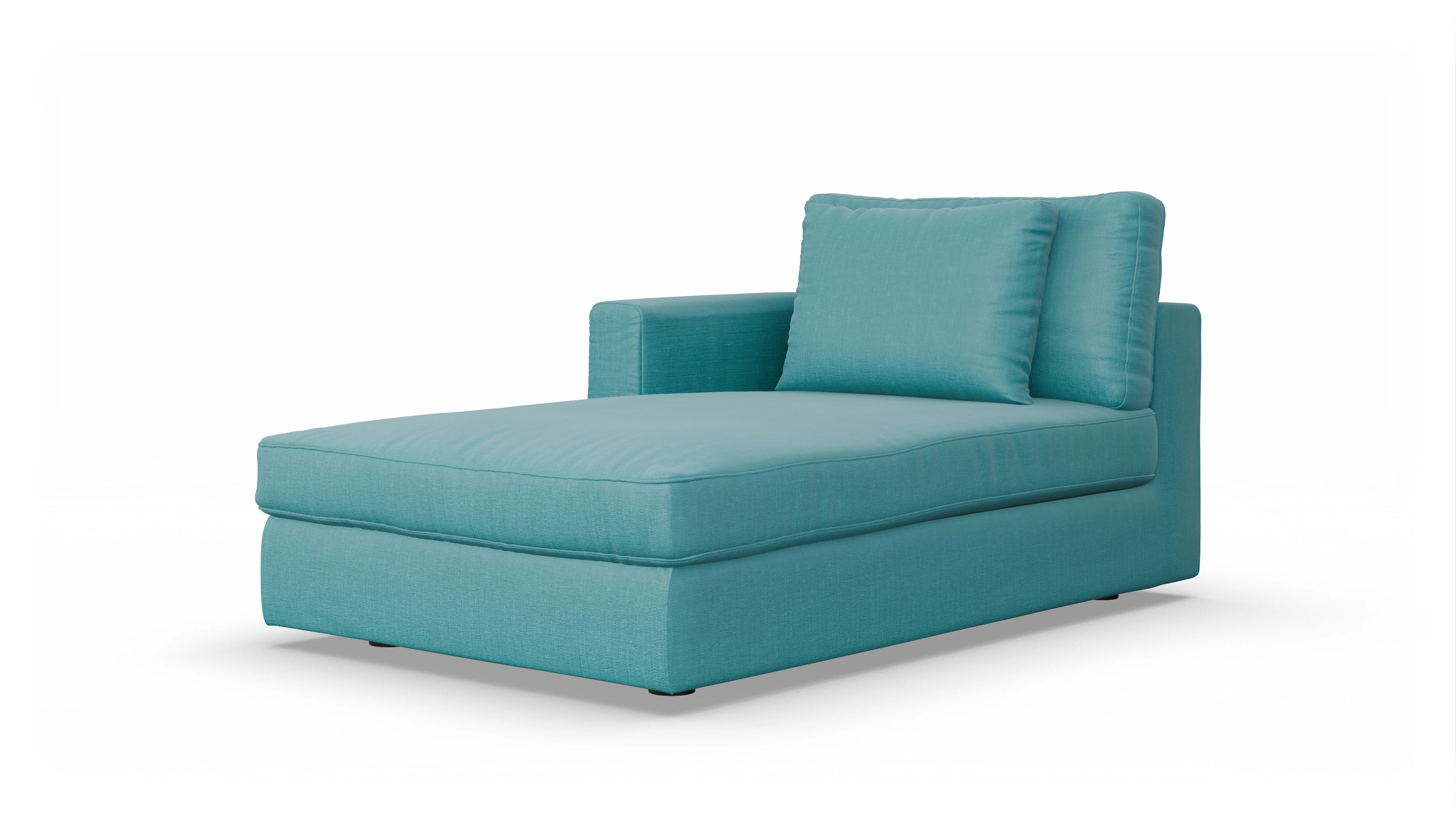 Sospiri Stoff-Récamiere Ansicht des Produktes Sospiri freistehende Récamiere links in Stoff blau