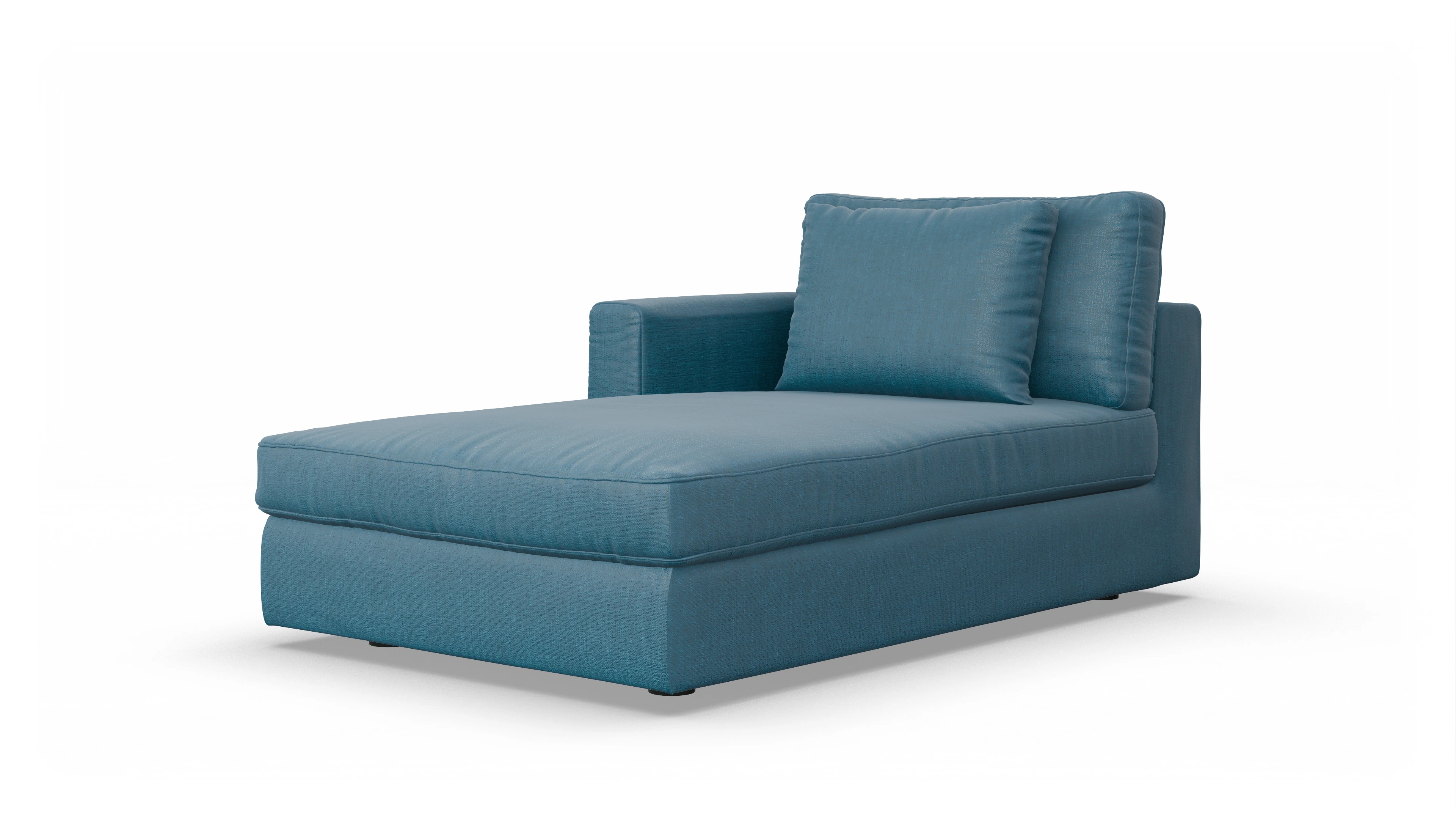 Ansicht des Produktes Sospiri freistehende Récamiere links in Stoff blau