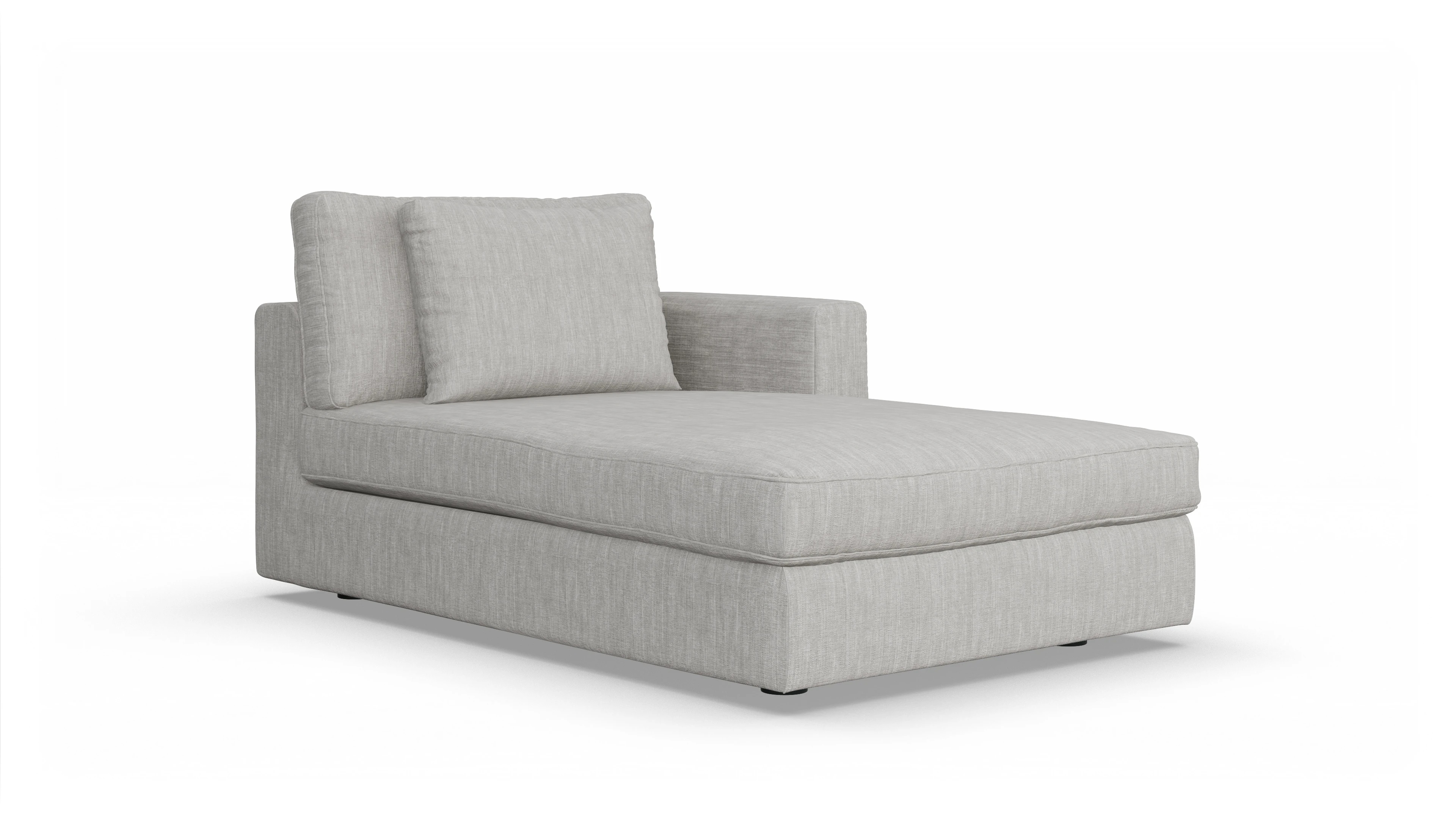 Sospiri Stoff-Récamiere Ansicht des Produktes Sospiri freistehende Récamiere rechts in Stoff beige